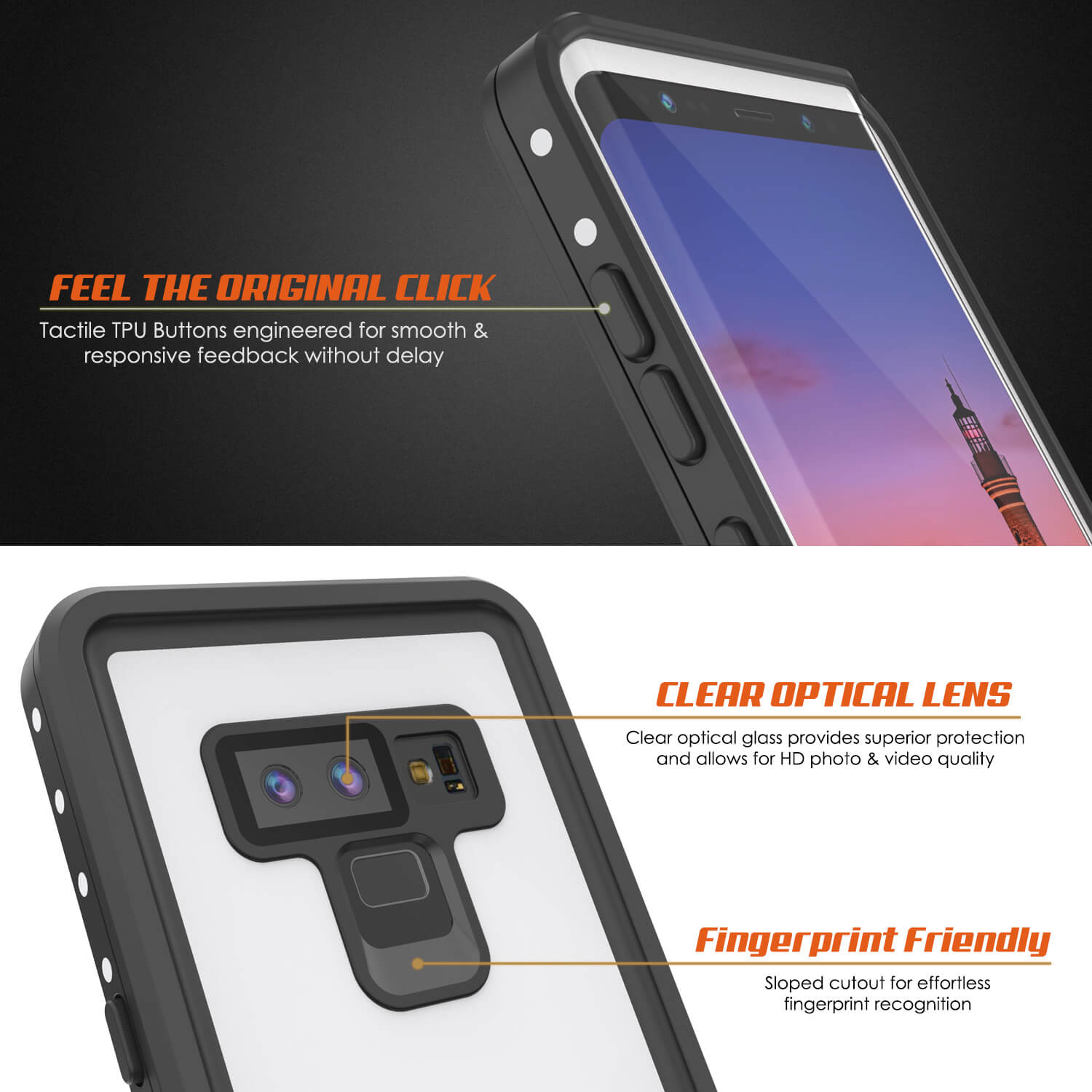 Galaxy Note 9 Waterproof Case, Punkcase Studstar White Thin Armor Cover