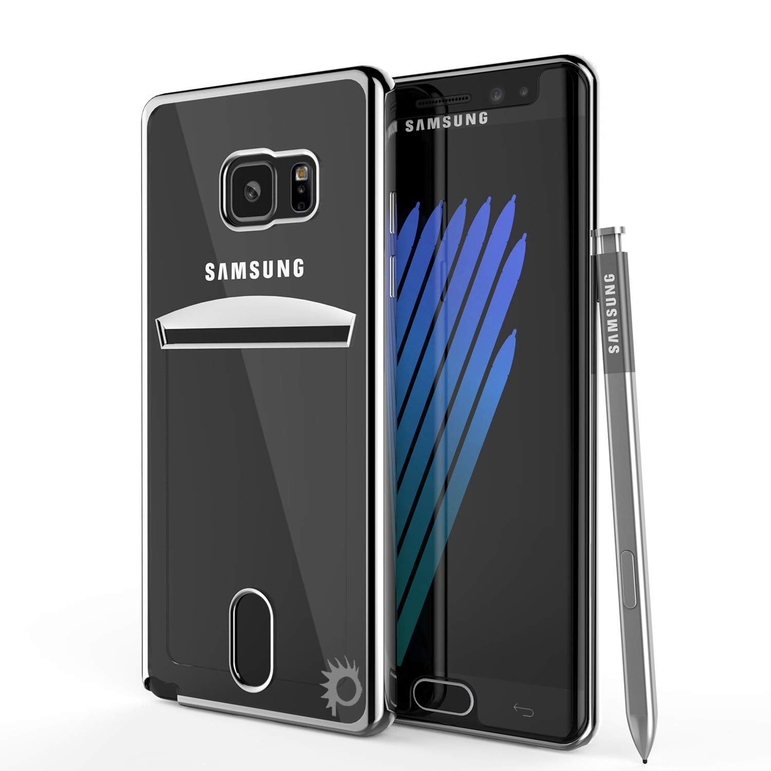Galaxy Note FE Case, PUNKCASE® LUCID Silver Series | Card Slot | SHIELD Screen Protector | Ultra fit
