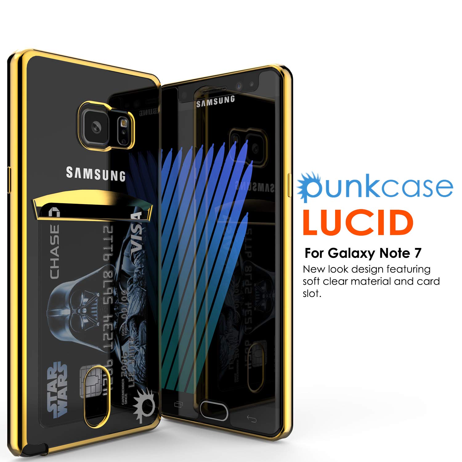 Galaxy Note FE Case, PUNKCASE® LUCID Gold Series | Card Slot | SHIELD Screen Protector | Ultra fit