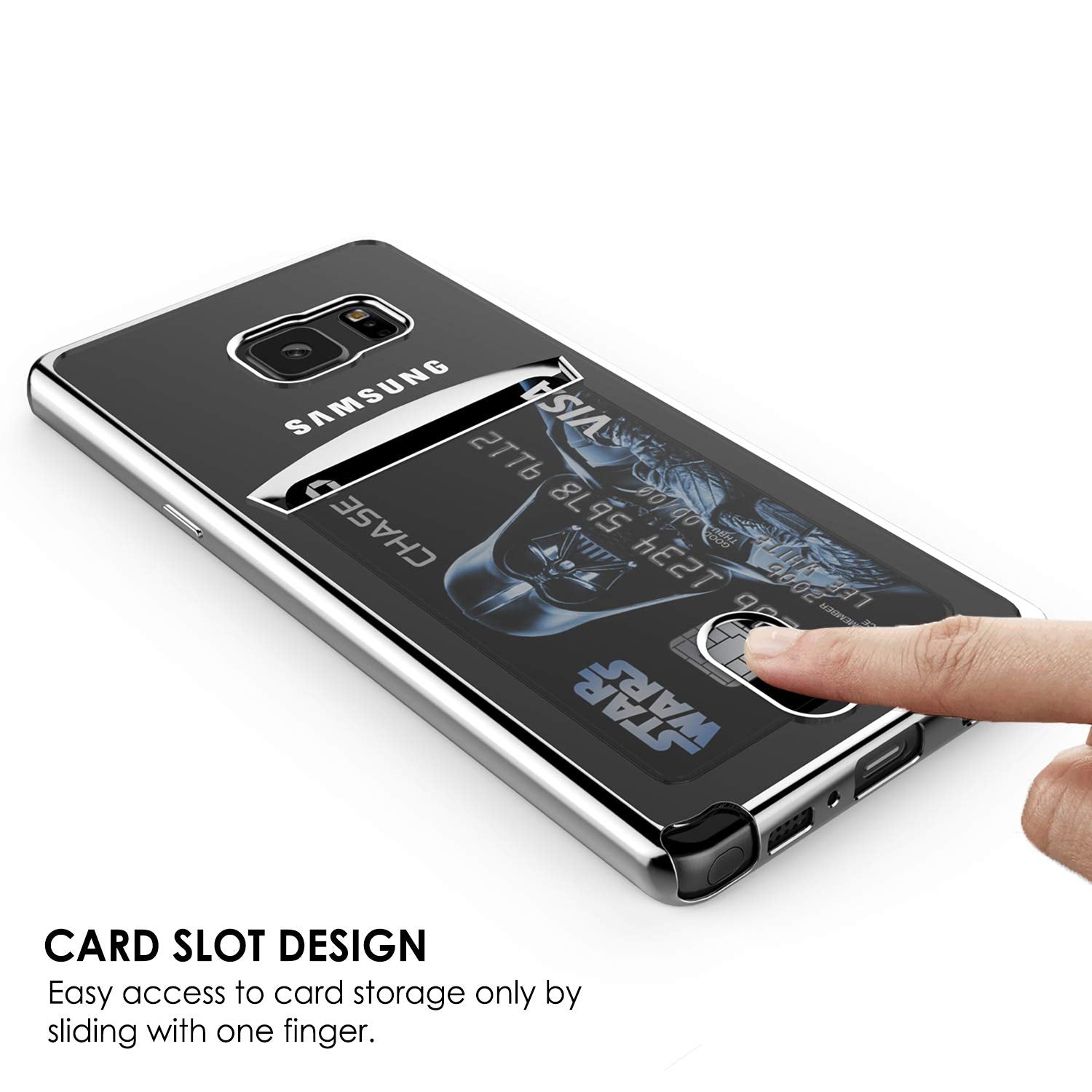 Galaxy Note FE Case PUNKCASE LUCID Silver Series Card Slot