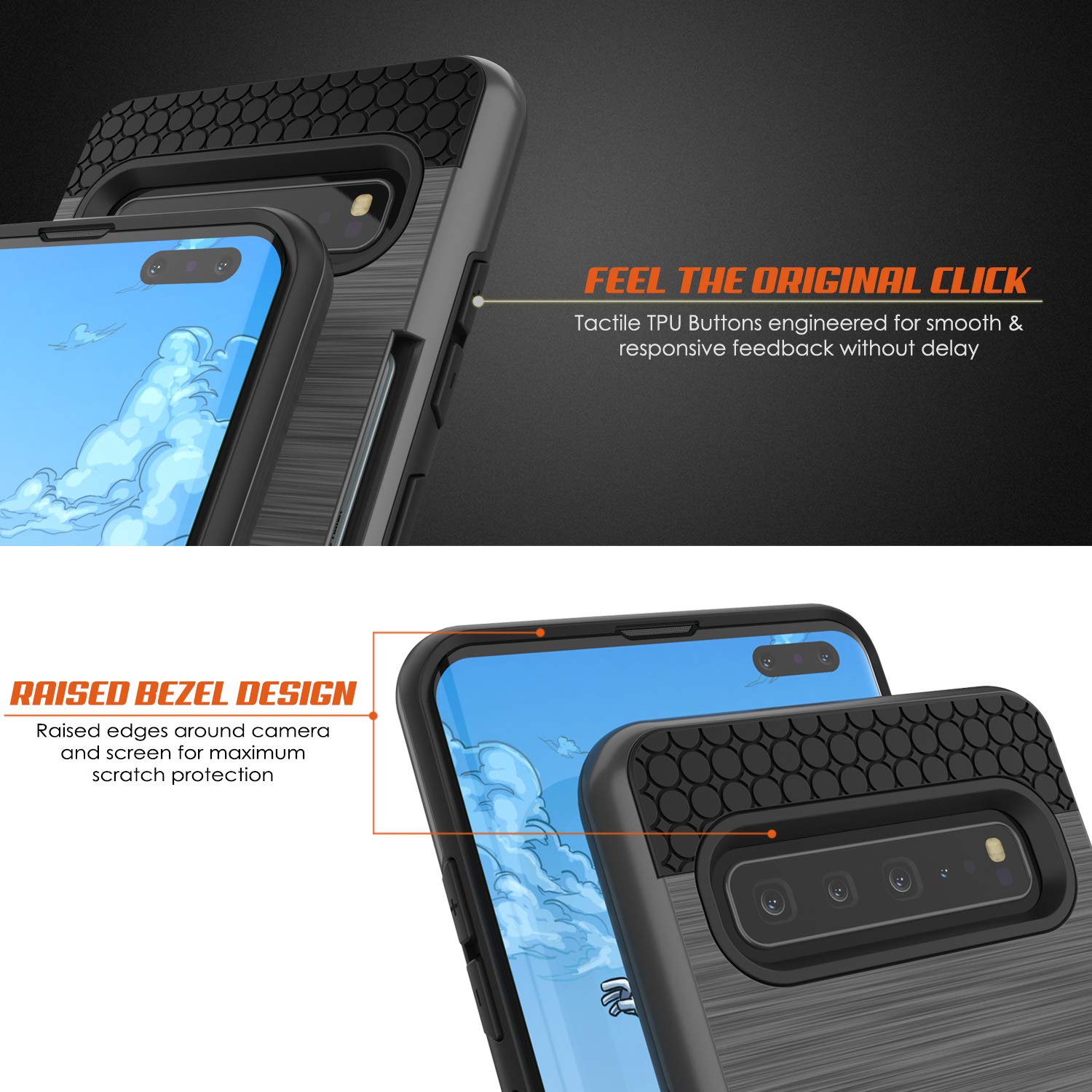 Galaxy S10 5G  Case, PUNKcase [SLOT Series] [Slim Fit] Dual-Layer Armor Cover w/Integrated Anti-Shock System, Credit Card Slot [Grey]