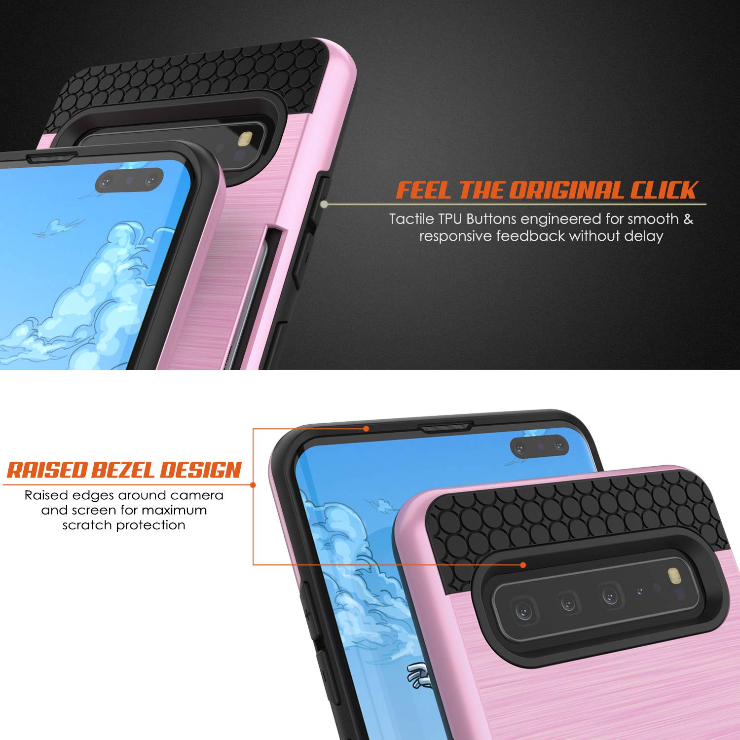 Galaxy S10 5G  Case, PUNKcase [SLOT Series] [Slim Fit] Dual-Layer Armor Cover w/Integrated Anti-Shock System, Credit Card Slot [Pink]