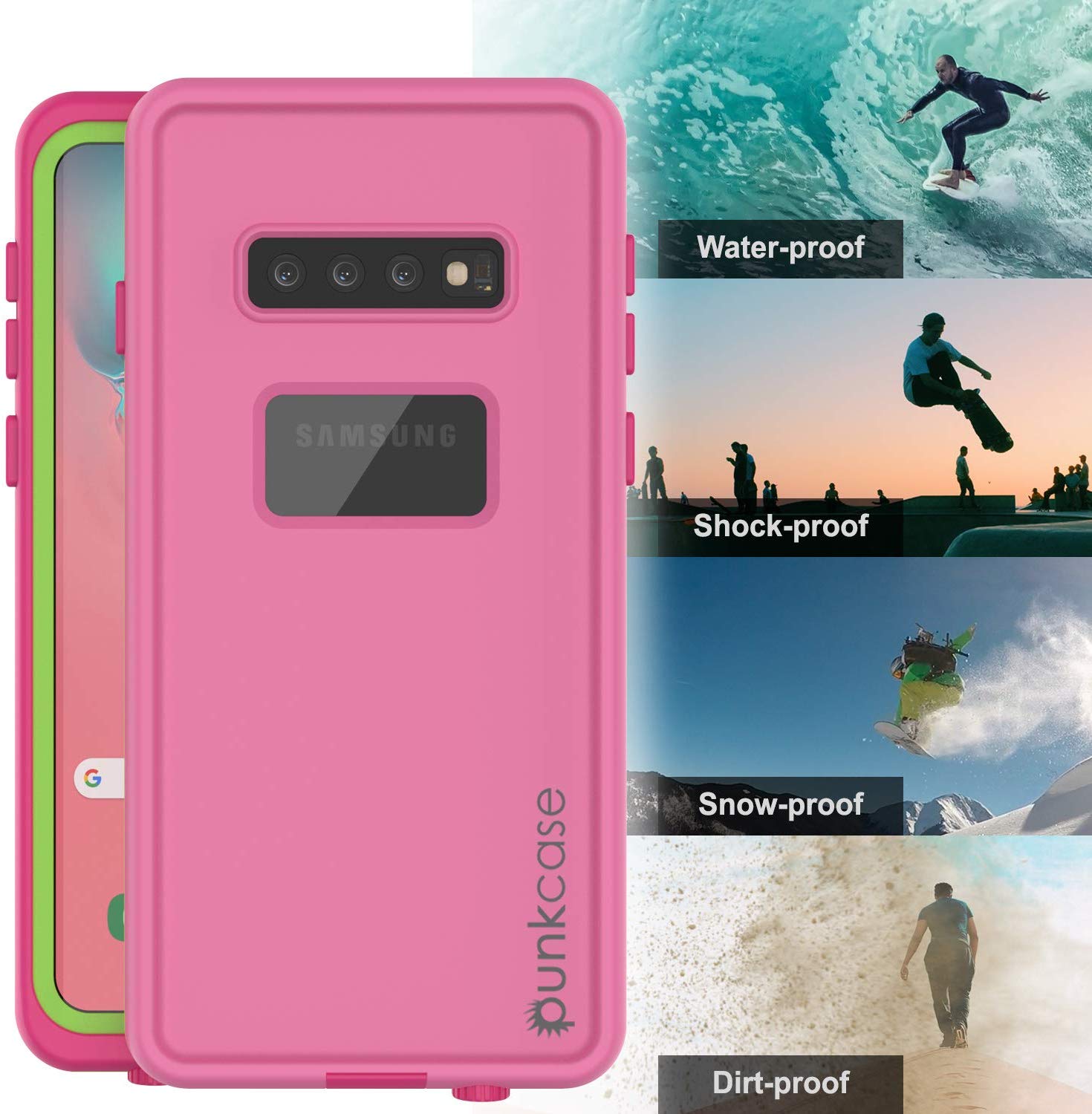 Punkcase S10 Waterproof Case [Aqua Series] Armor Cover [Pink]