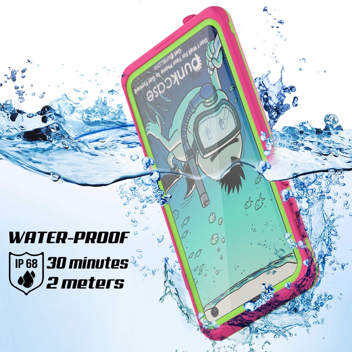 Punkcase S10 Waterproof Case [Aqua Series] Armor Cover [Pink]