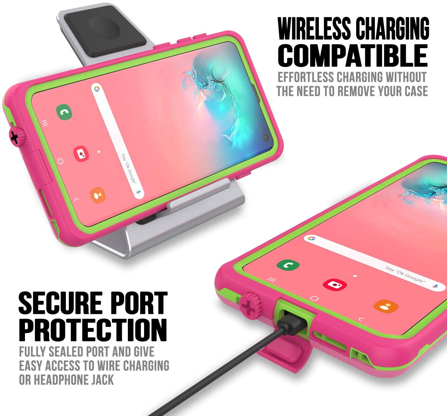 Punkcase S10 Waterproof Case [Aqua Series] Armor Cover [Pink]