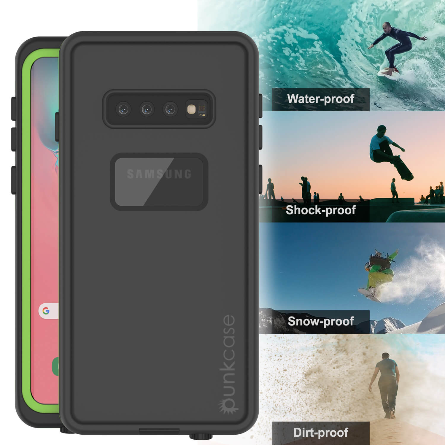 Punkcase S10 Waterproof Case [Aqua Series] Armor Cover [Black]