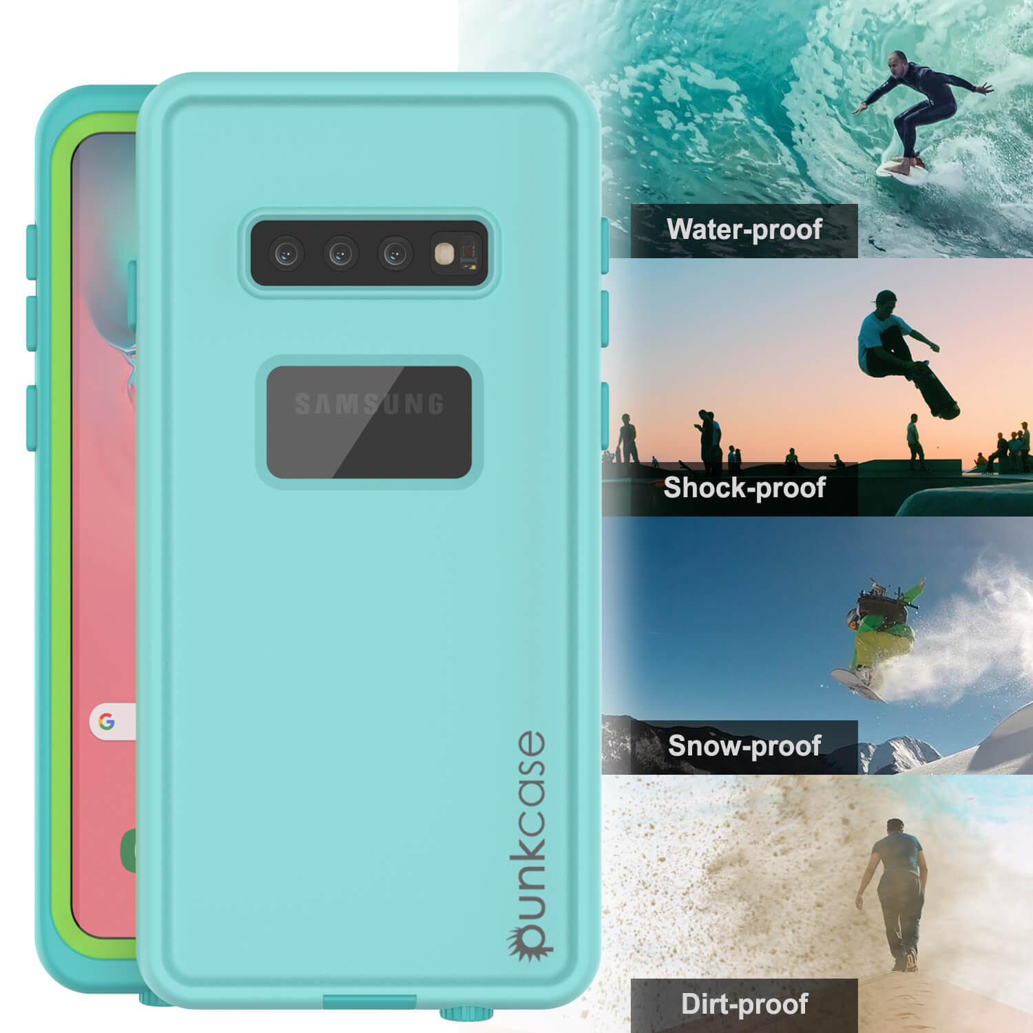 Punkcase S10 Waterproof Case [Aqua Series] Armor Cover [Teal]