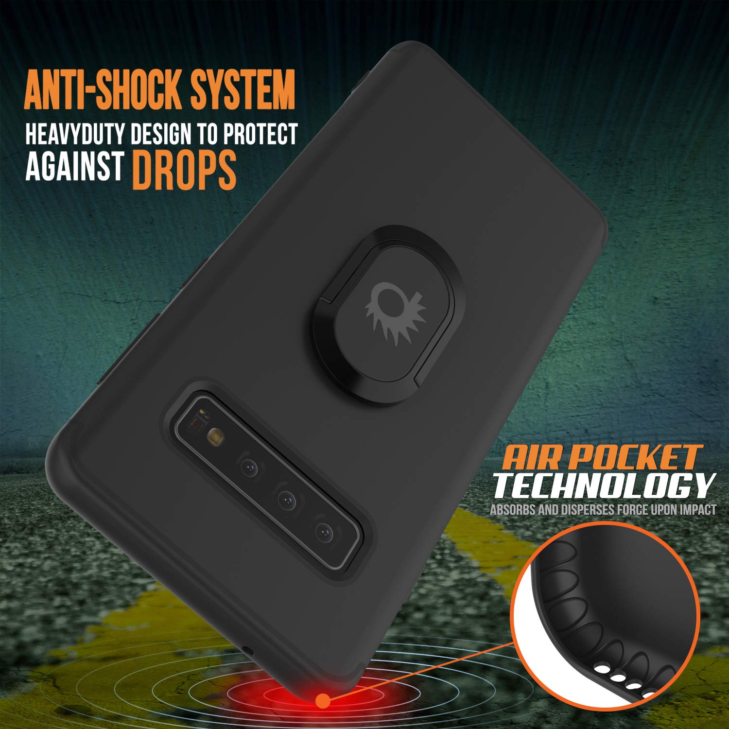 Galaxy S10 Case, Punkcase Magnetix Protective TPU Cover W/ Kickstand, Sceen Protector[Black]