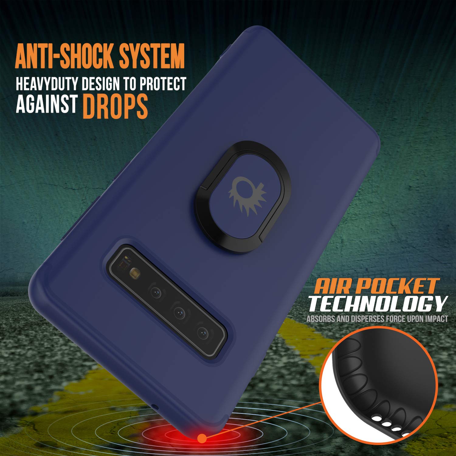 Galaxy S10 Case, Punkcase Magnetix Protective TPU Cover W/ Kickstand, Sceen Protector[Blue]