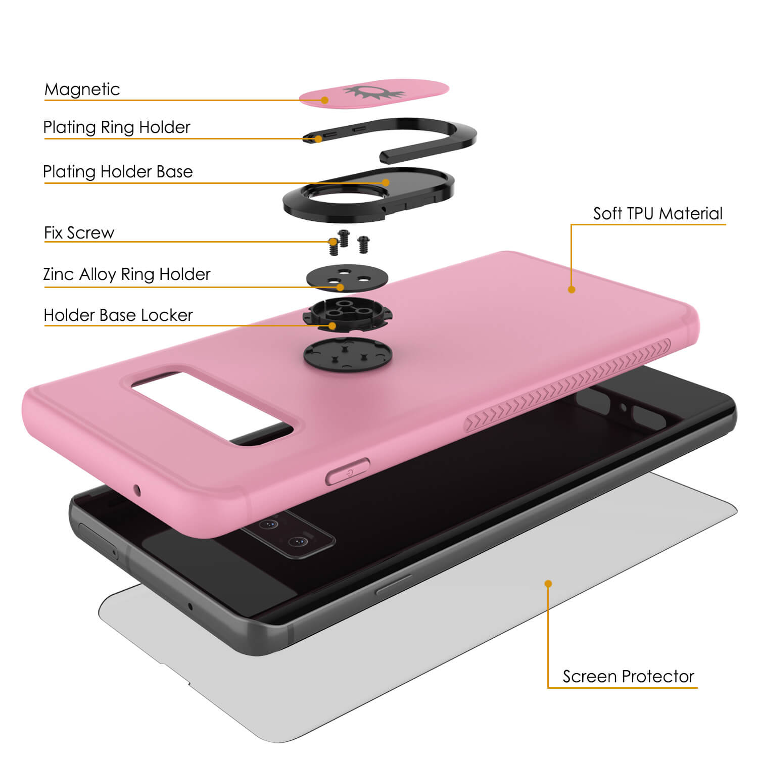 Galaxy S10 Case, Punkcase Magnetix Protective TPU Cover W/ Kickstand, Sceen Protector[Pink]