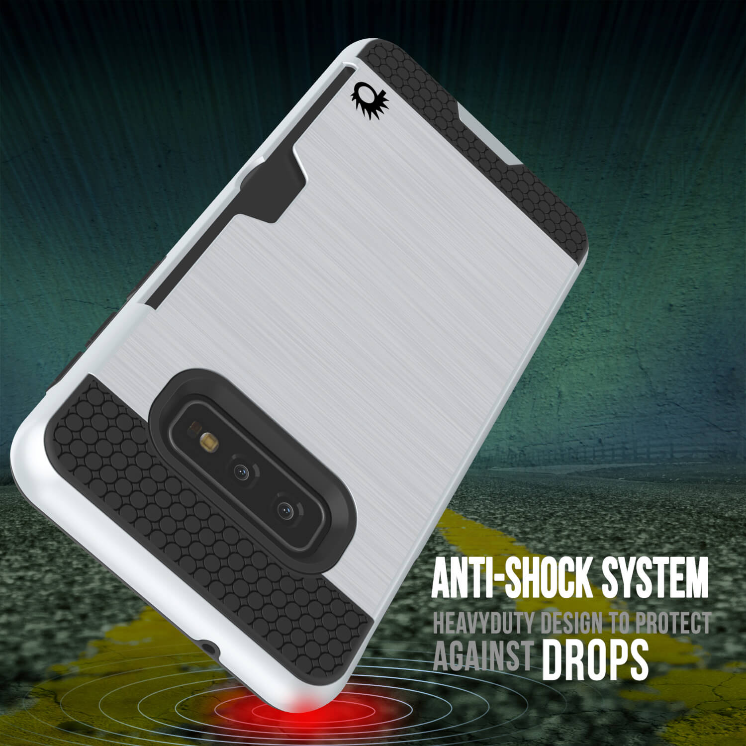 Galaxy S10e Case, PUNKcase [SLOT Series] [Slim Fit] Dual-Layer Armor Cover w/Integrated Anti-Shock System, Credit Card Slot [White]