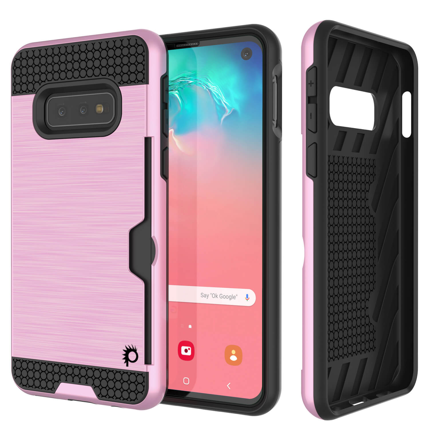 Galaxy S10e Case, PUNKcase [SLOT Series] [Slim Fit] Dual-Layer Armor Cover w/Integrated Anti-Shock System, Credit Card Slot [Pink]