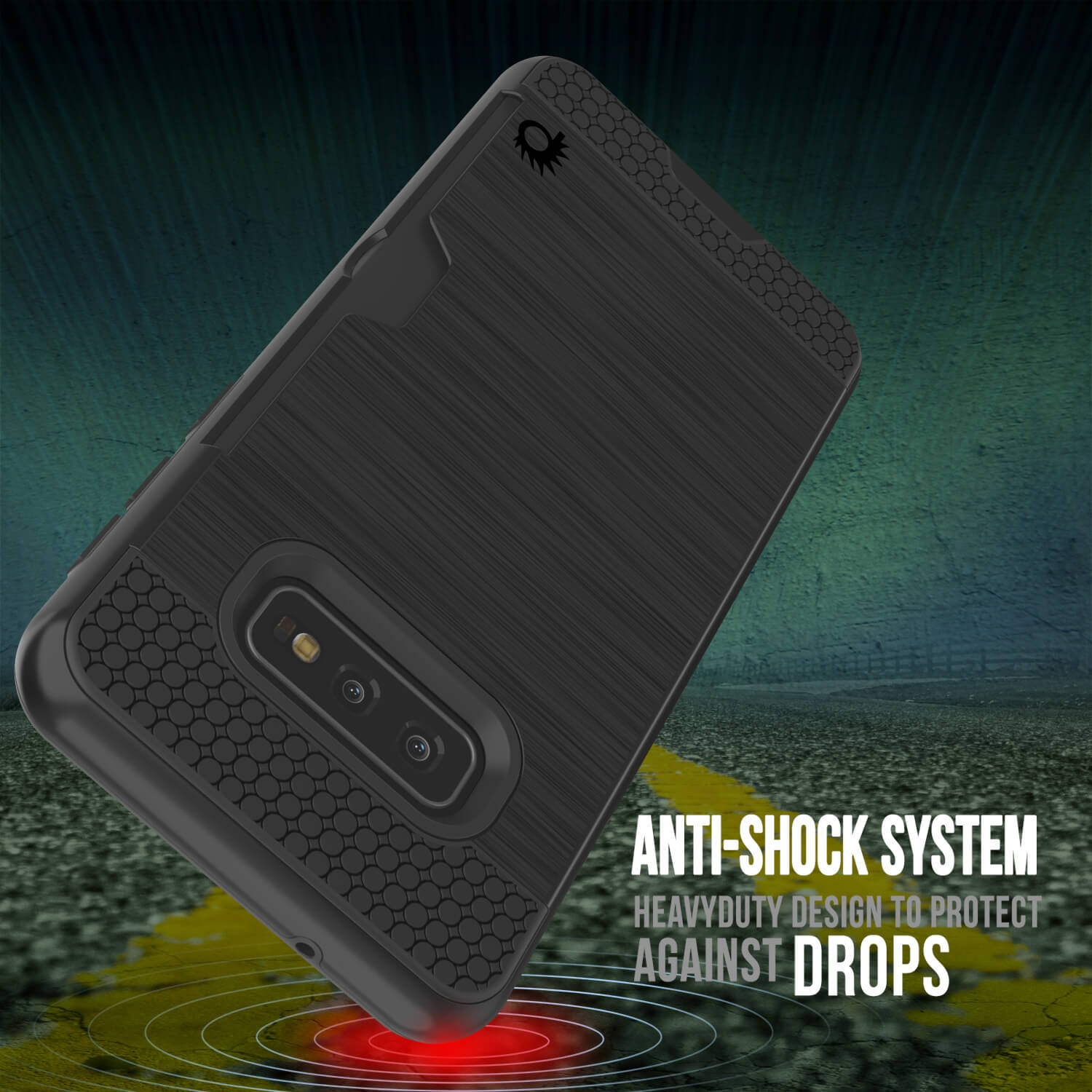 Galaxy S10e Case, PUNKcase [SLOT Series] [Slim Fit] Dual-Layer Armor Cover w/Integrated Anti-Shock System, Credit Card Slot [Black]