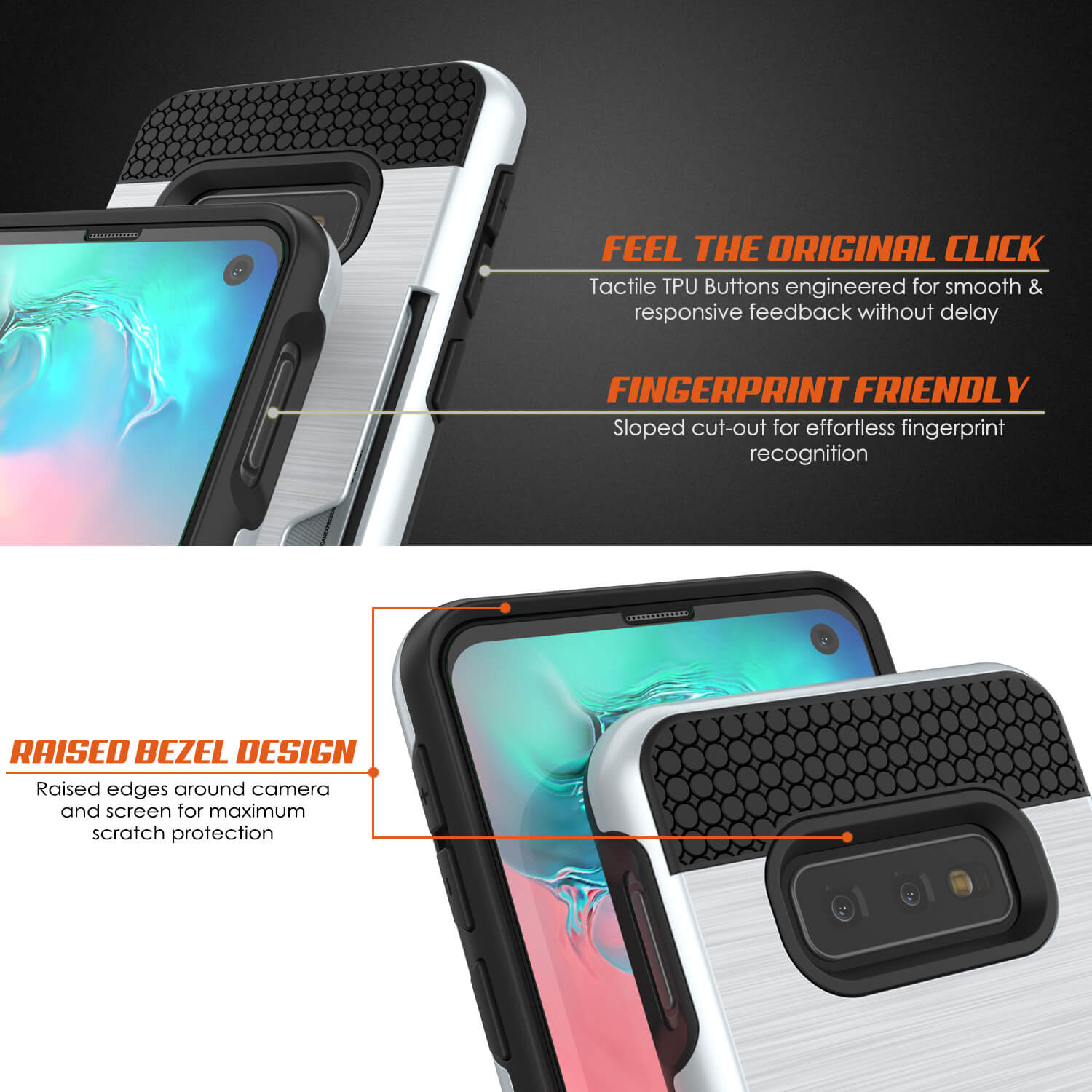 Galaxy S10e Case, PUNKcase [SLOT Series] [Slim Fit] Dual-Layer Armor Cover w/Integrated Anti-Shock System, Credit Card Slot [White]