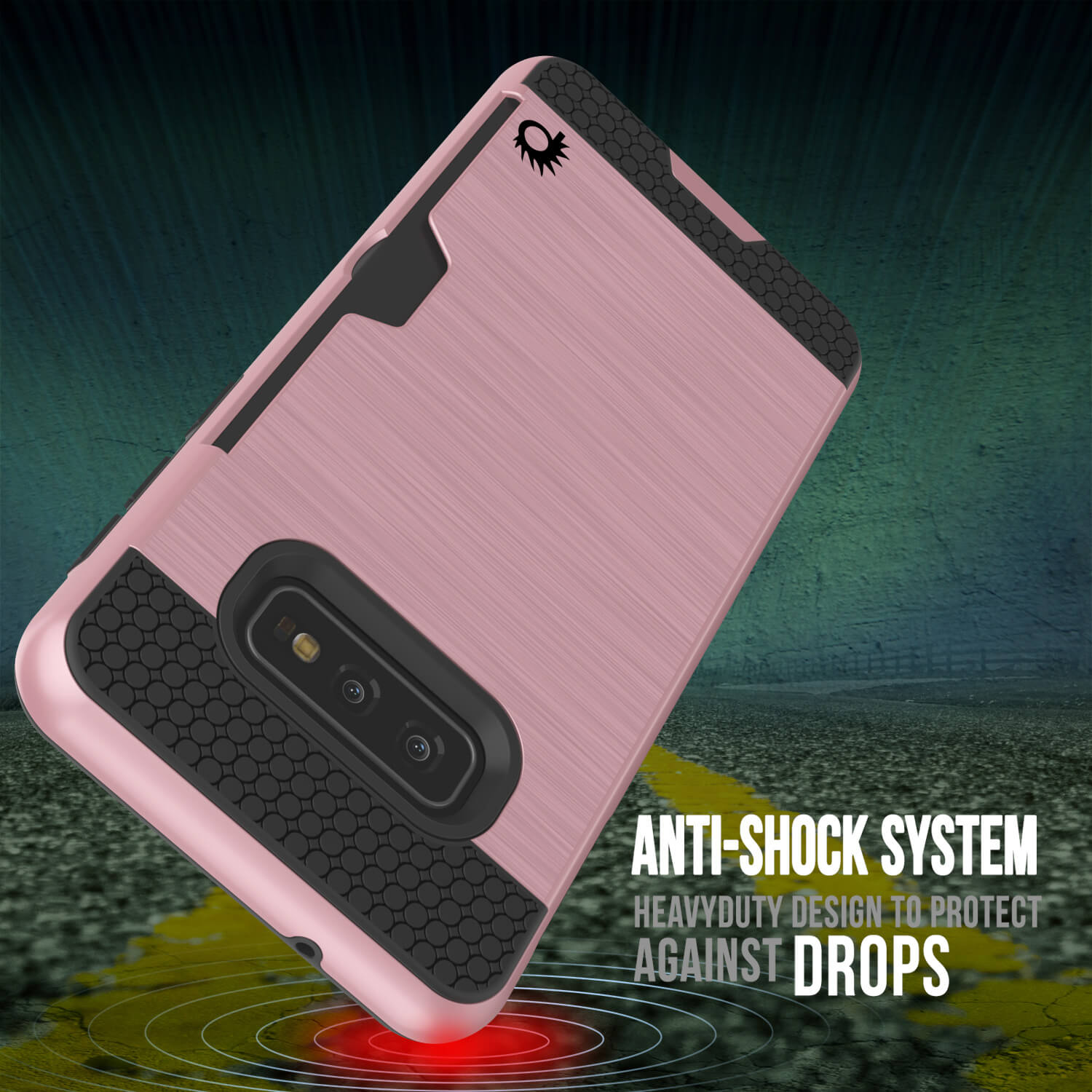 Galaxy S10e Case, PUNKcase [SLOT Series] [Slim Fit] Dual-Layer Armor Cover w/Integrated Anti-Shock System, Credit Card Slot [Rose Gold]