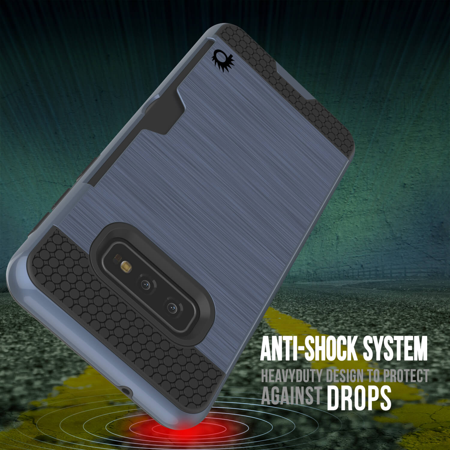 Galaxy S10e Case, PUNKcase [SLOT Series] [Slim Fit] Dual-Layer Armor Cover w/Integrated Anti-Shock System, Credit Card Slot [Navy]