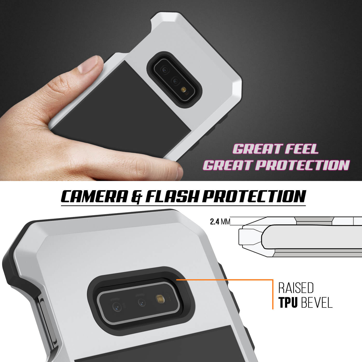 Galaxy S10e Metal Case, Heavy Duty Military Grade Rugged Armor Cover [White]