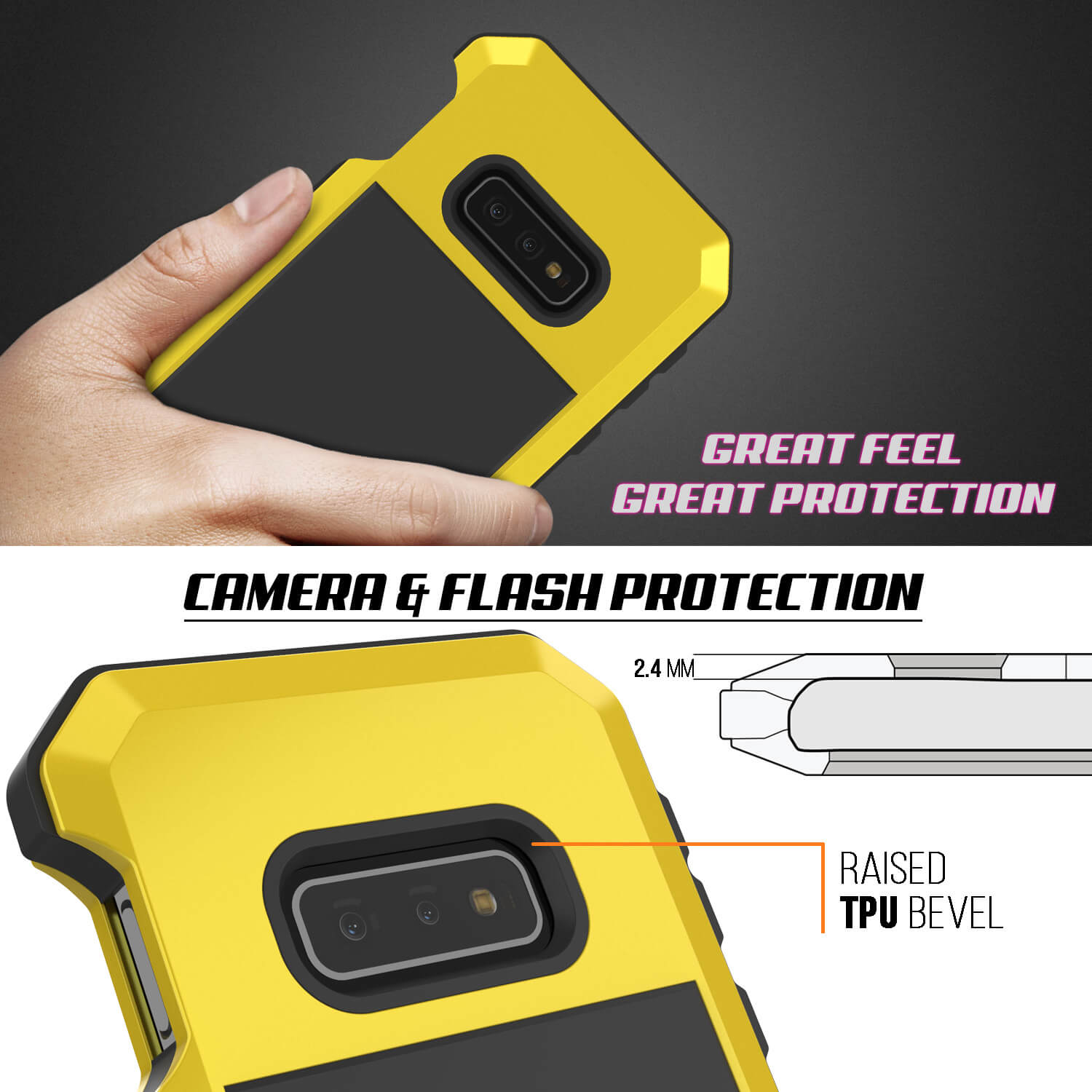 Galaxy S10e Metal Case, Heavy Duty Military Grade Rugged Armor Cover [Neon]