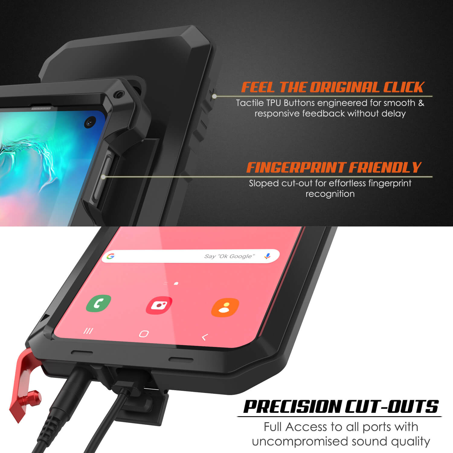 Galaxy S10e Metal Case, Heavy Duty Military Grade Rugged Armor Cover [Black]