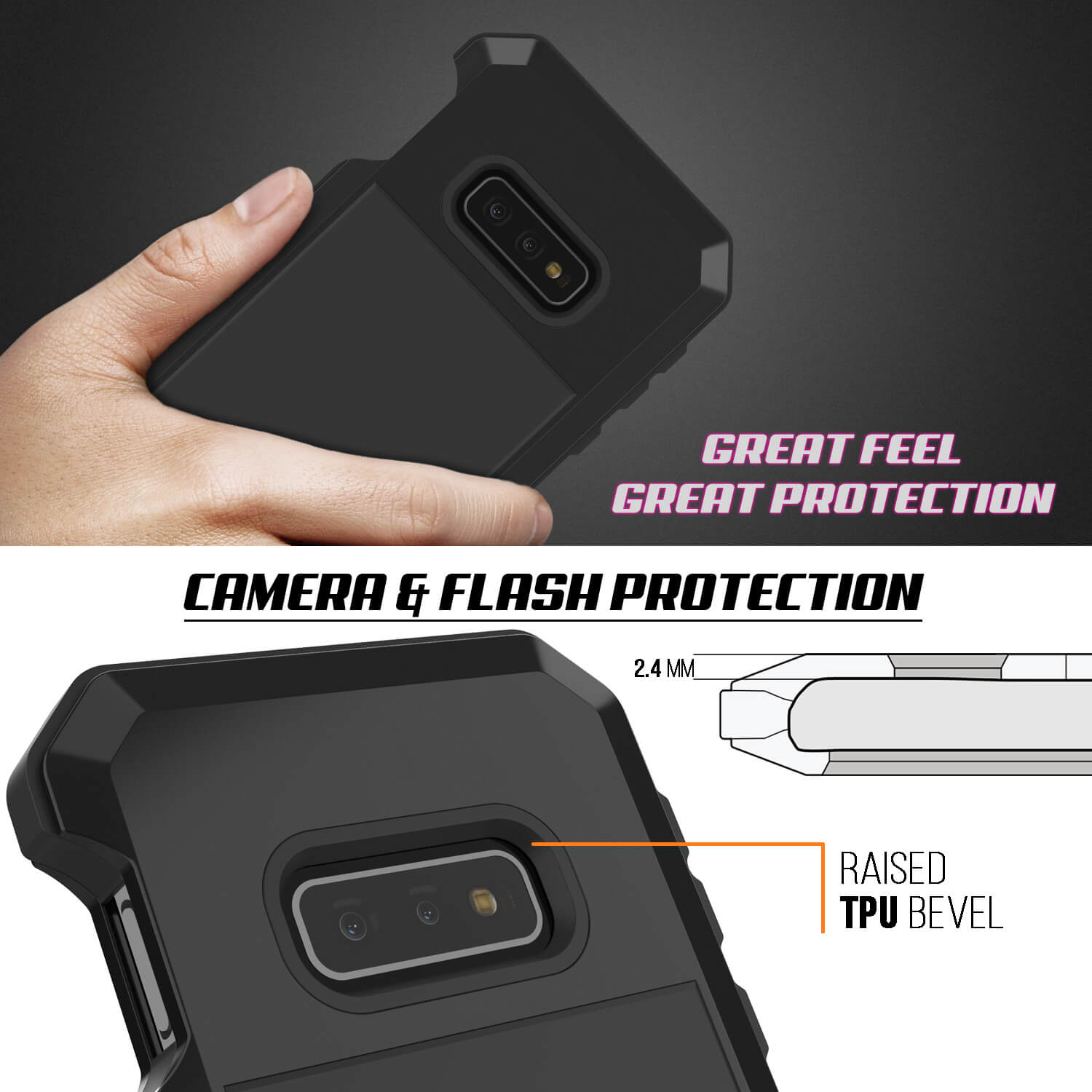 Galaxy S10e Metal Case, Heavy Duty Military Grade Rugged Armor Cover [Black]