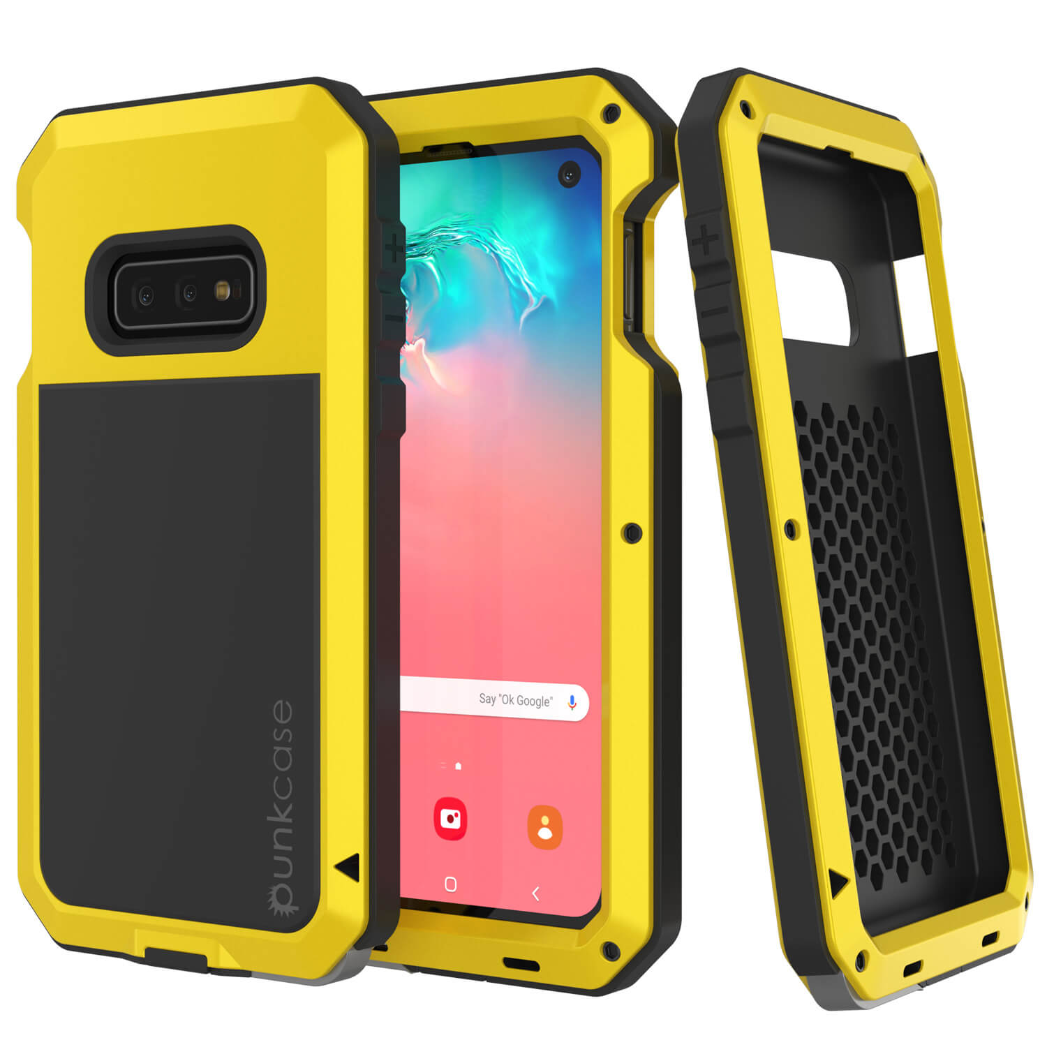 Galaxy S10e Metal Case, Heavy Duty Military Grade Rugged Armor Cover [Neon]