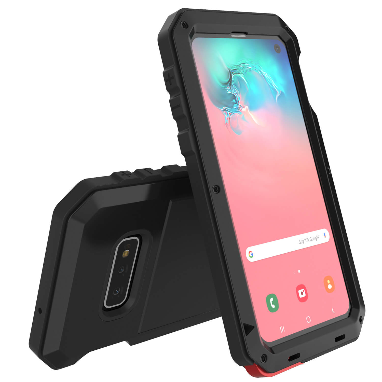 Galaxy S10e Metal Case, Heavy Duty Military Grade Rugged Armor Cover [Black]