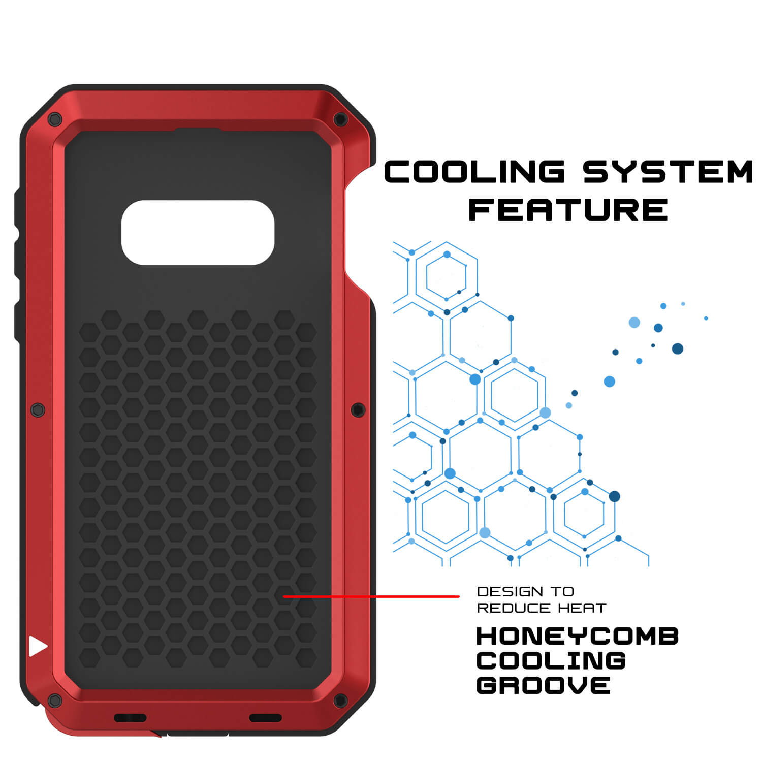 Galaxy S10e Metal Case, Heavy Duty Military Grade Rugged Armor Cover [Red]