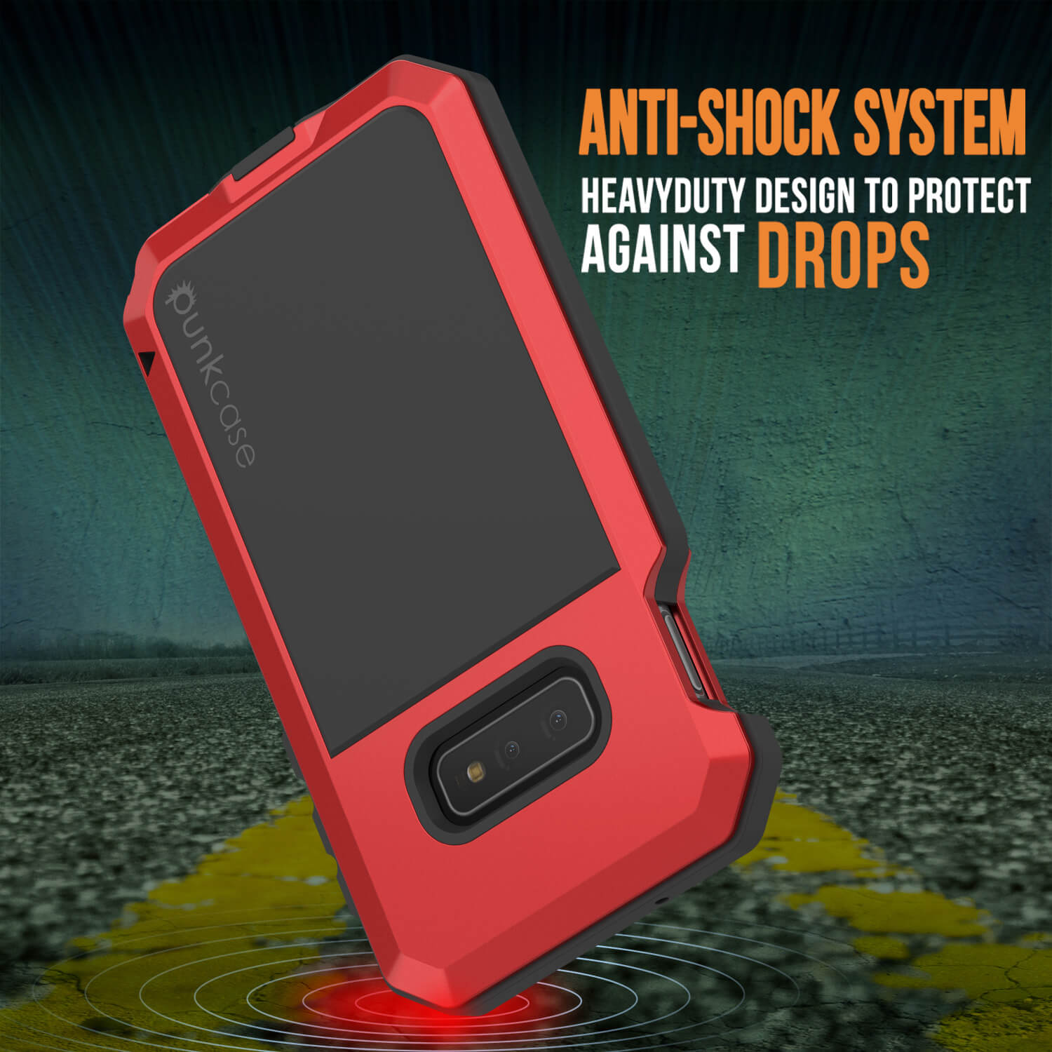 Galaxy S10e Metal Case, Heavy Duty Military Grade Rugged Armor Cover [Red]