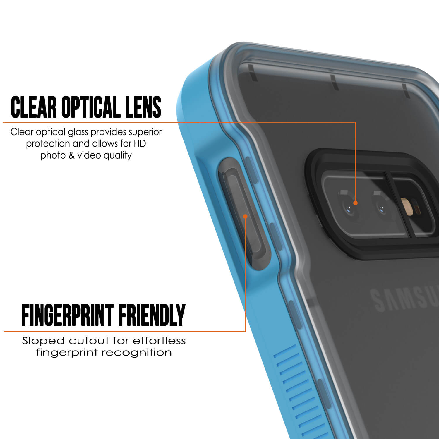 Galaxy S10e Waterproof Case PunkCase StudStar Light Blue Thin 6.6ft Underwater IP68 ShockProof