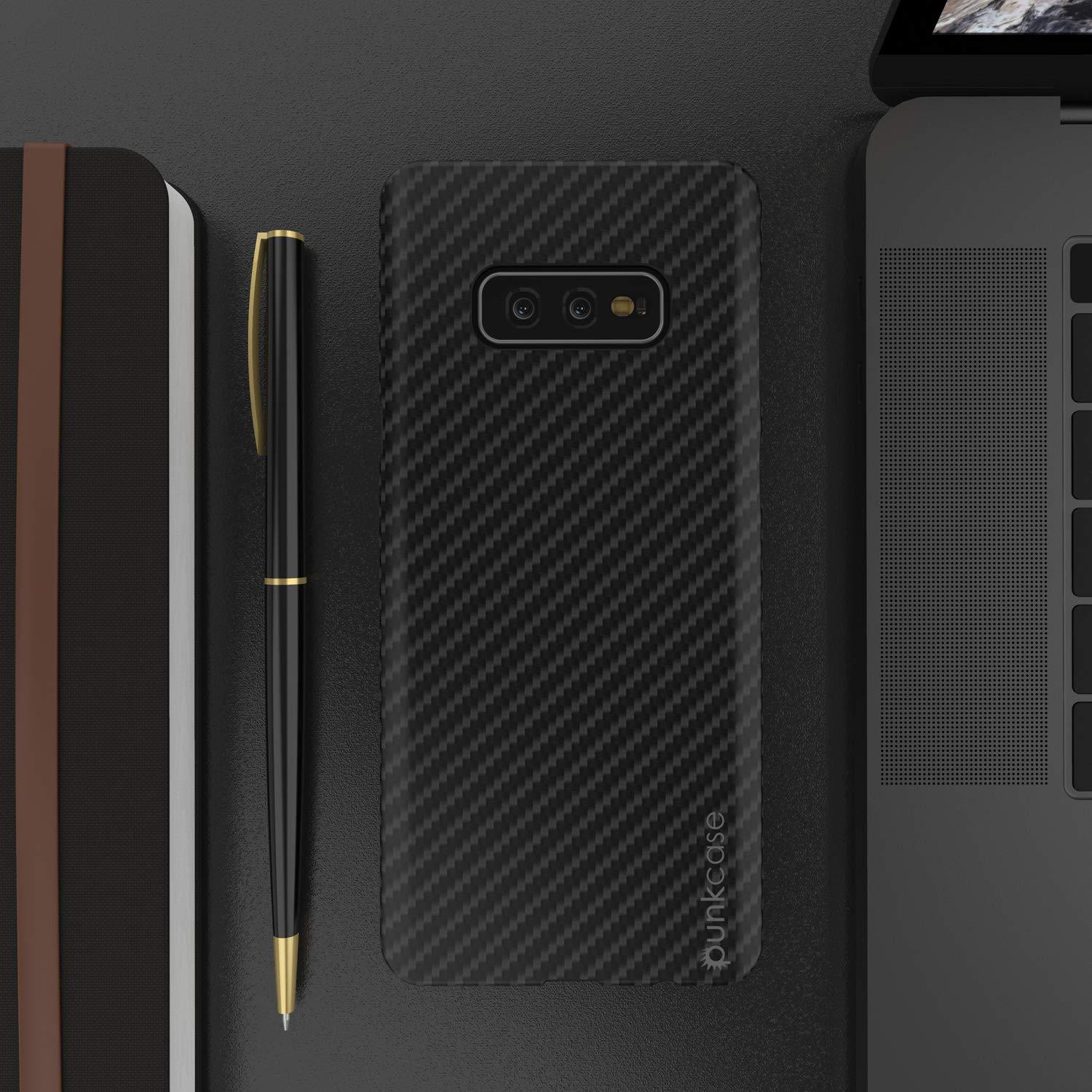 Galaxy S20 Ultra Plus Case, Punkcase CarbonShield, Heavy Duty & Ultra Thin 2 Piece Dual Layer PU Leather Jet Black Cover (Carbon Fiber Style)