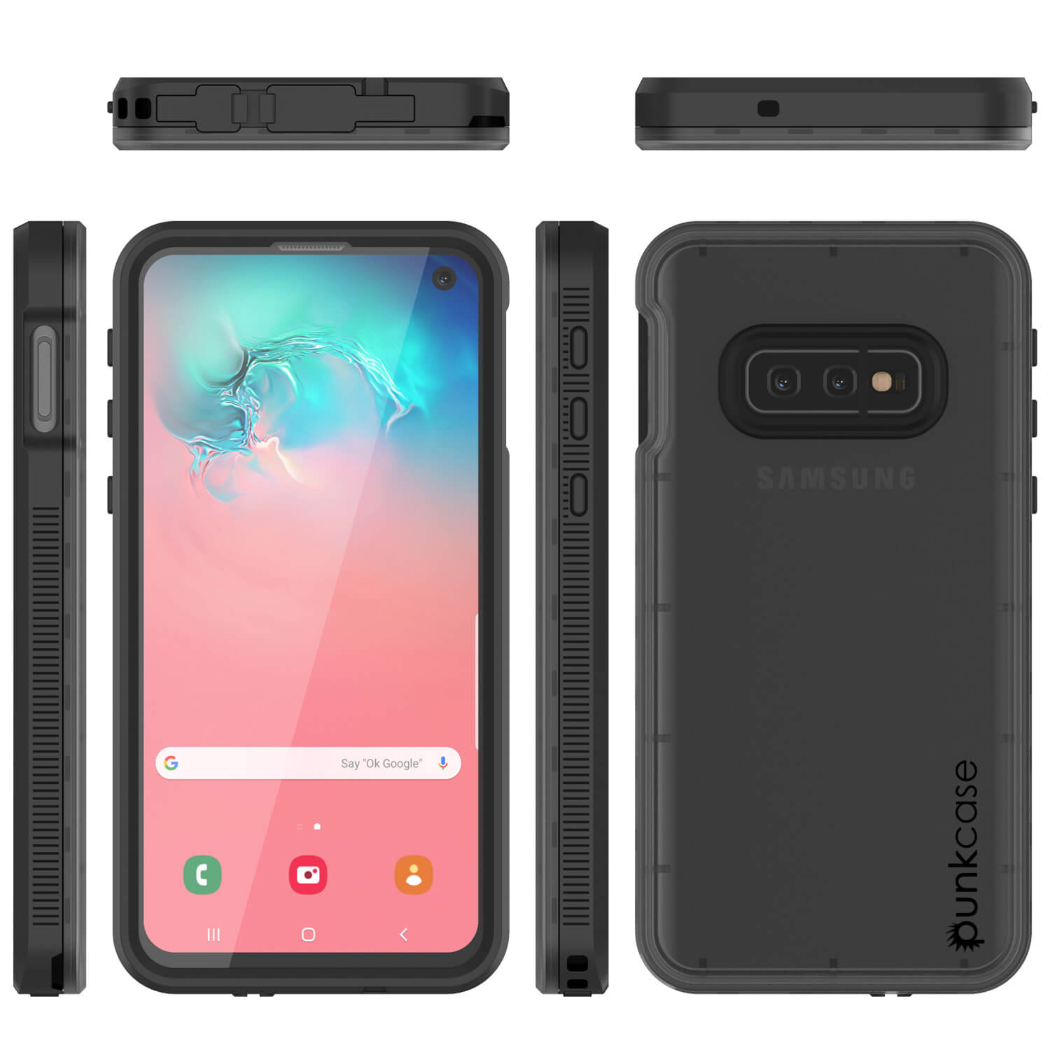 Galaxy S10e Waterproof Case PunkCase StudStar Black Thin 6.6ft Underwater IP68 Shock/Snow Proof