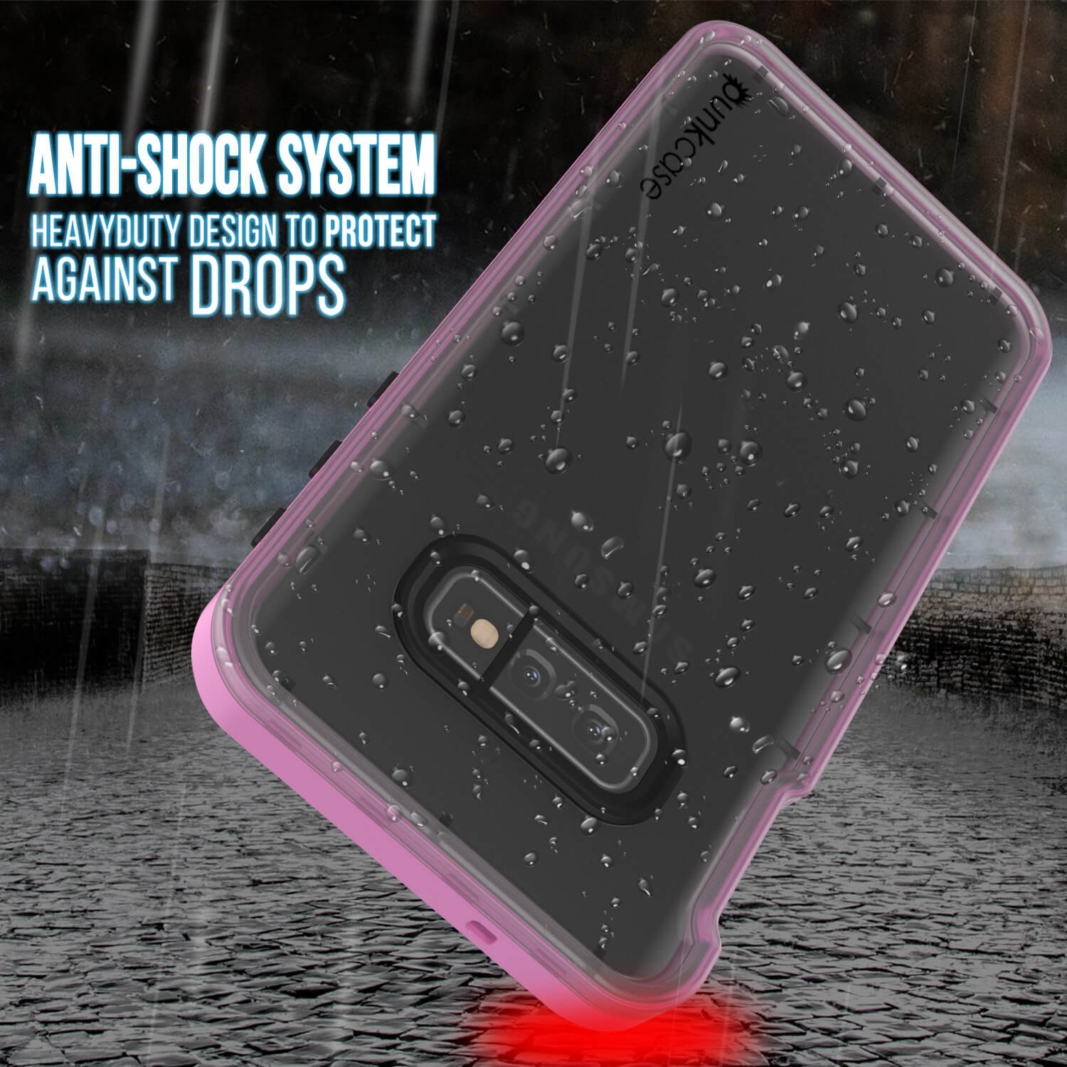 Galaxy S10e Waterproof Case PunkCase StudStar Pink Thin 6.6ft Underwater IP68 Shock/Snow Proof