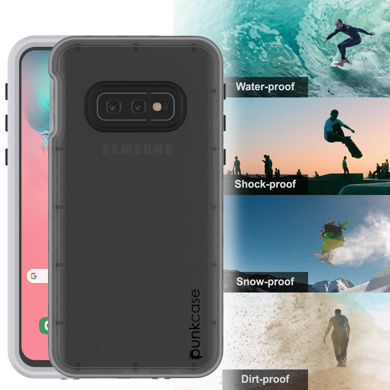 Galaxy S10e Waterproof Case, Punkcase StudStar White Thin 6.6ft Underwater IP68 Shock/Snow Proof