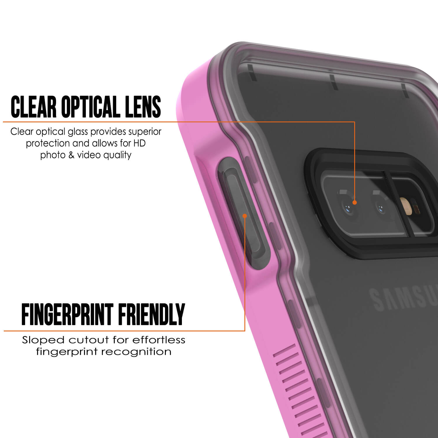 Galaxy S10e Waterproof Case PunkCase StudStar Pink Thin 6.6ft Underwater IP68 Shock/Snow Proof