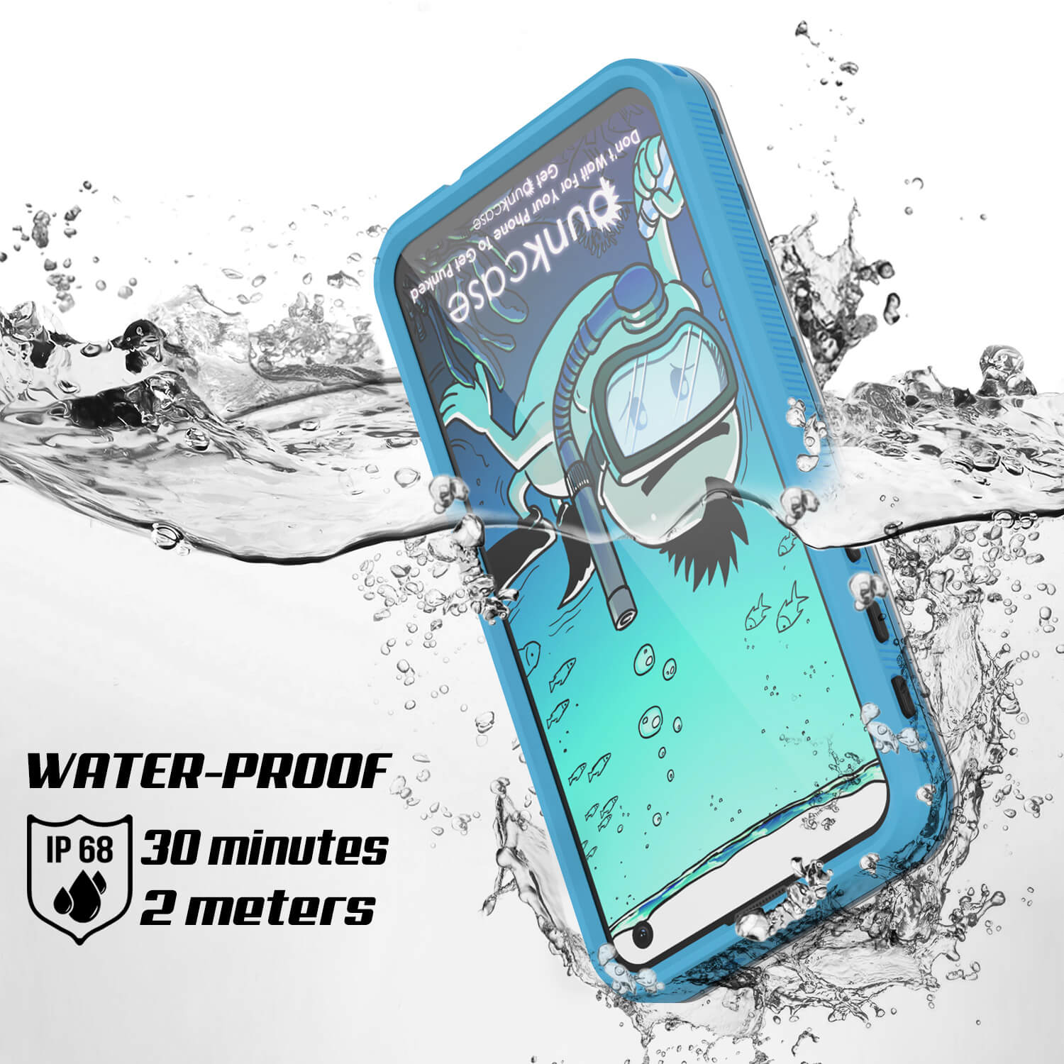 Galaxy S10e Waterproof Case PunkCase StudStar Light Blue Thin 6.6ft Underwater IP68 ShockProof