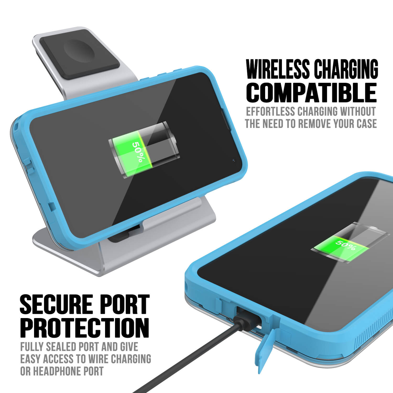 Galaxy S10e Waterproof Case PunkCase StudStar Light Blue Thin 6.6ft Underwater IP68 ShockProof