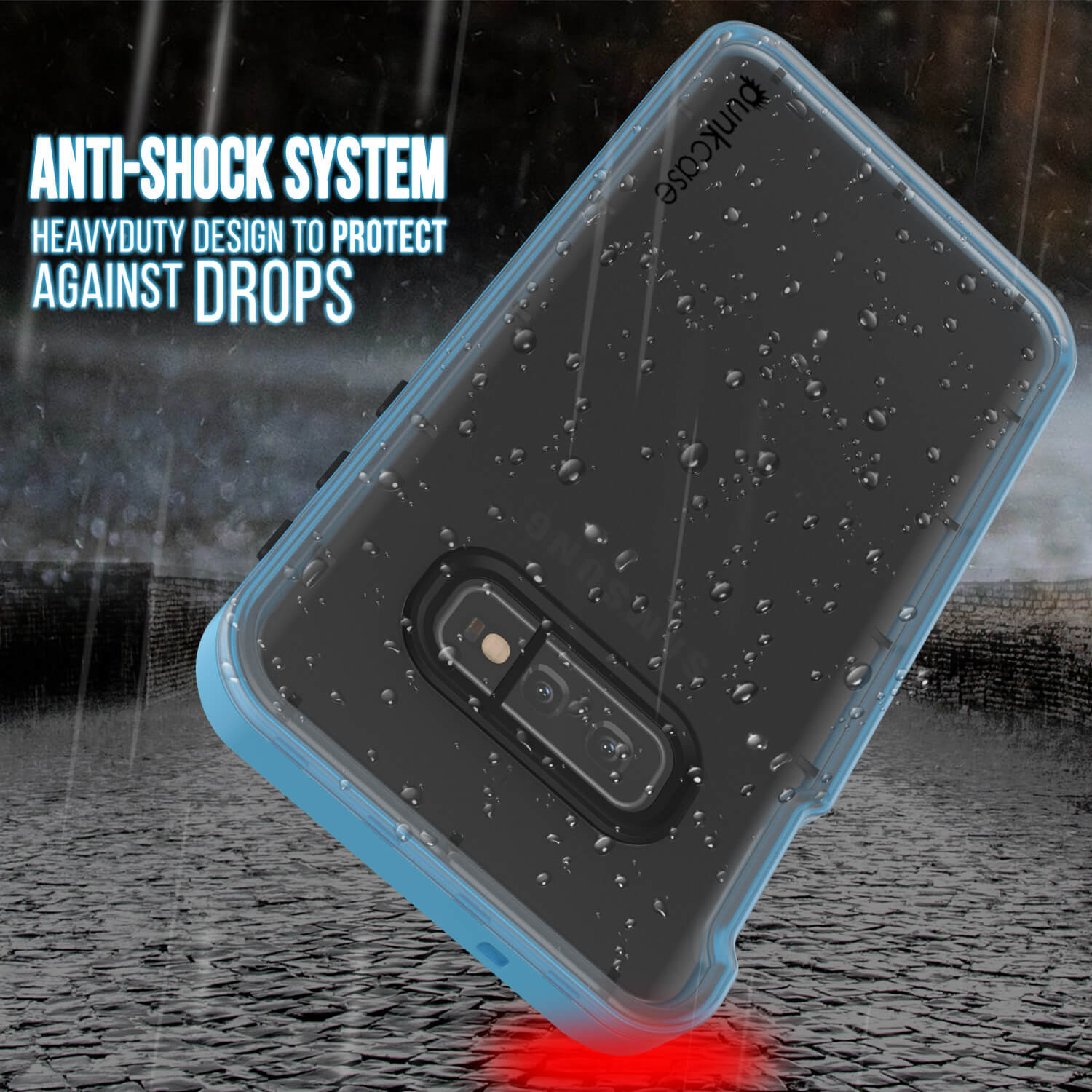 Galaxy S10e Waterproof Case PunkCase StudStar Light Blue Thin 6.6ft Underwater IP68 ShockProof