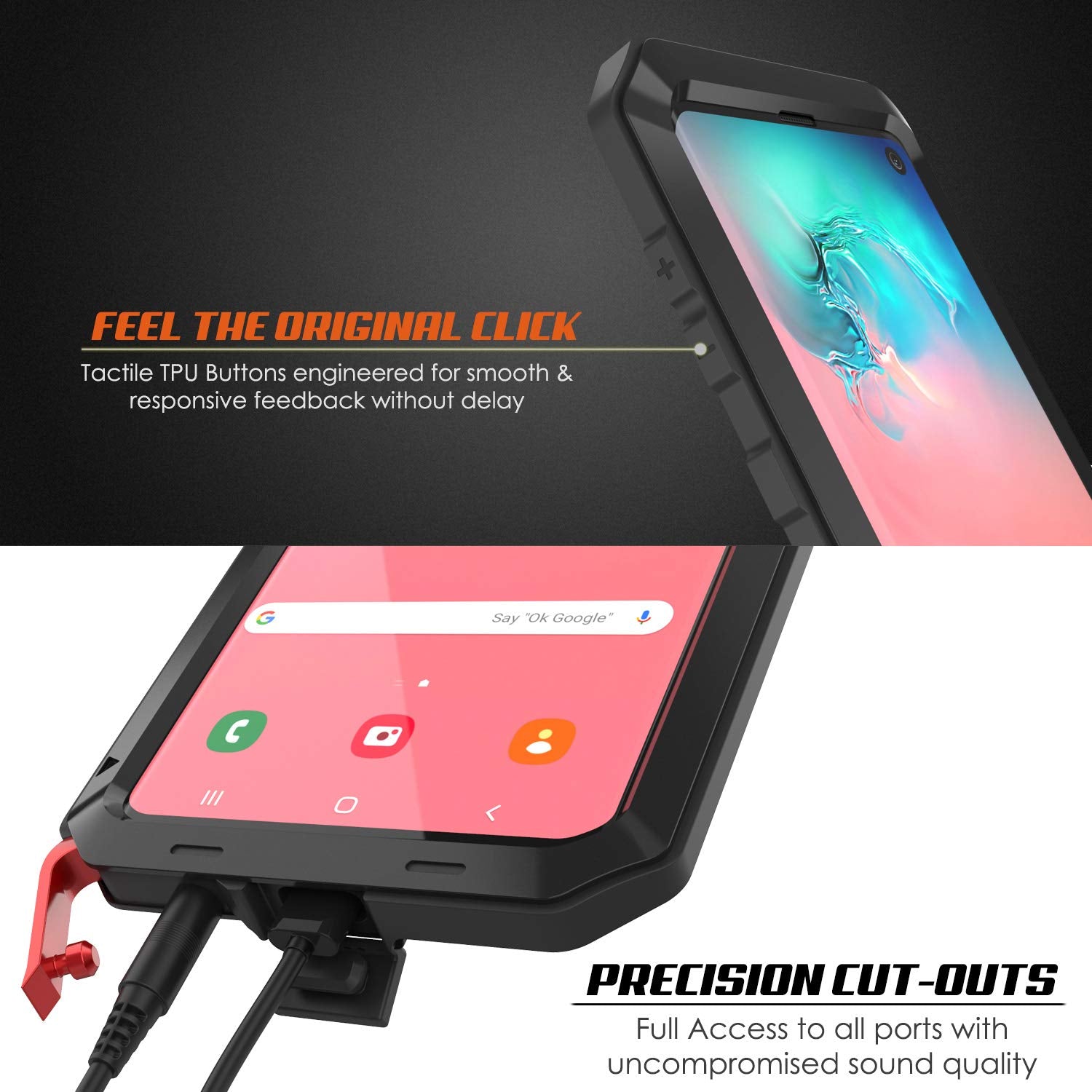 Galaxy S10 Metal Case, Heavy Duty Military Grade Rugged Armor Cover [Black]