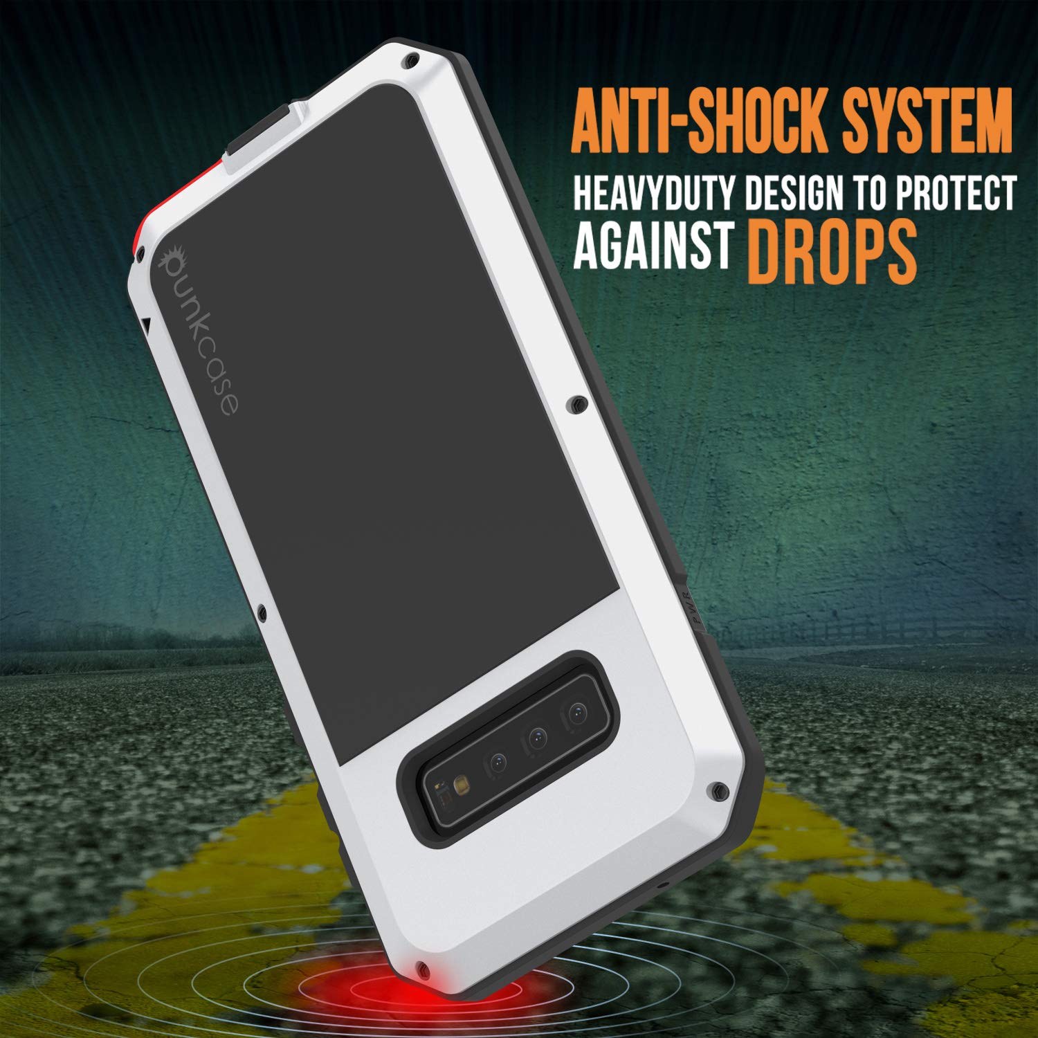 Galaxy S10 Metal Case, Heavy Duty Military Grade Rugged Armor Cover [White]