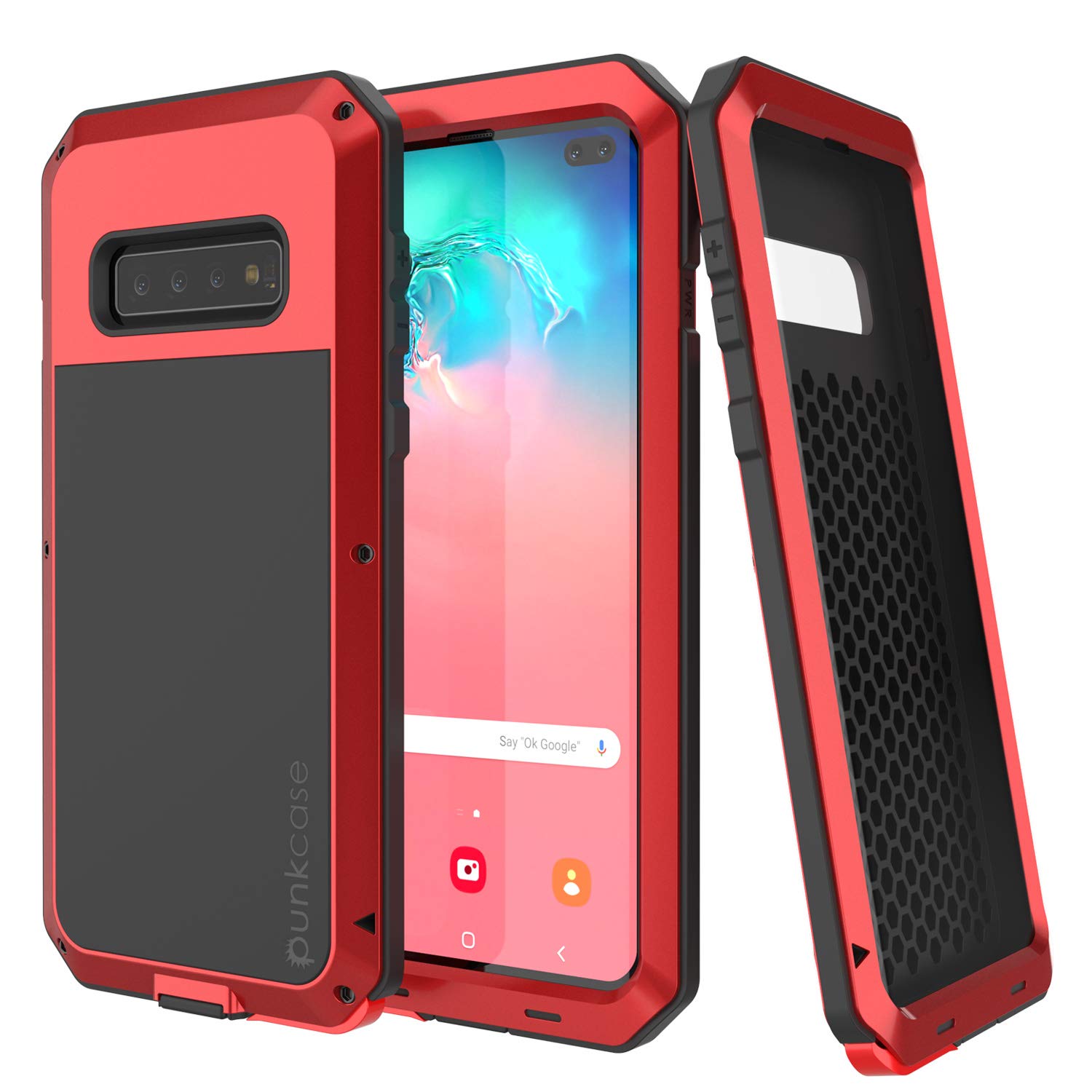 Galaxy S10+ Plus Metal Case, Heavy Duty Military Grade Rugged