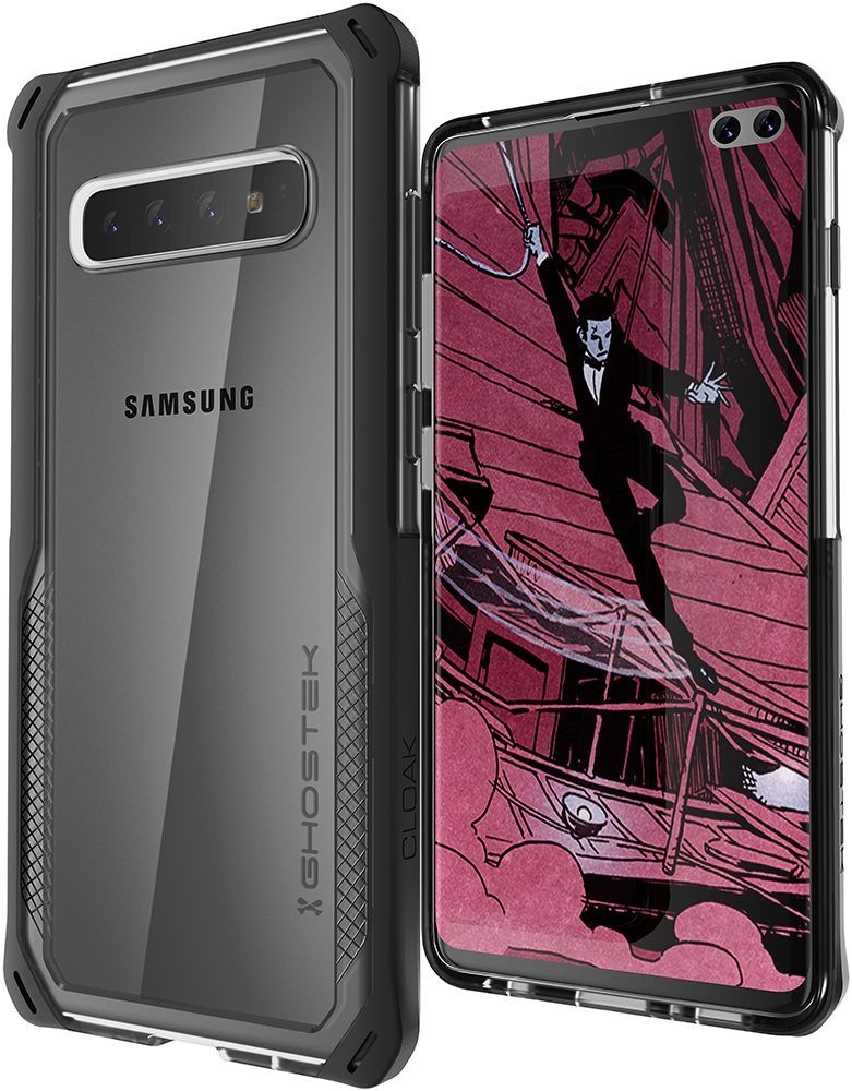 Galaxy S10+ Plus Clear Protective Case | Cloak 4 Series [Black]