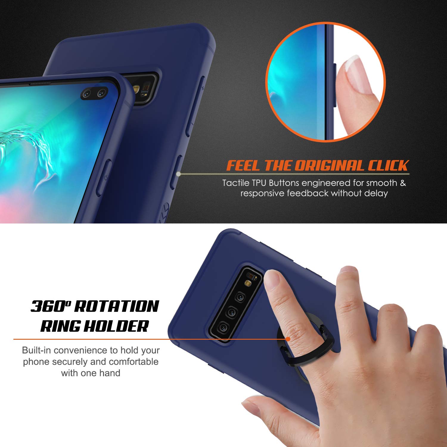 Galaxy S10+ Plus, Punkcase Magnetix Protective TPU Cover W/ Kickstand, Sceen Protector[Blue]