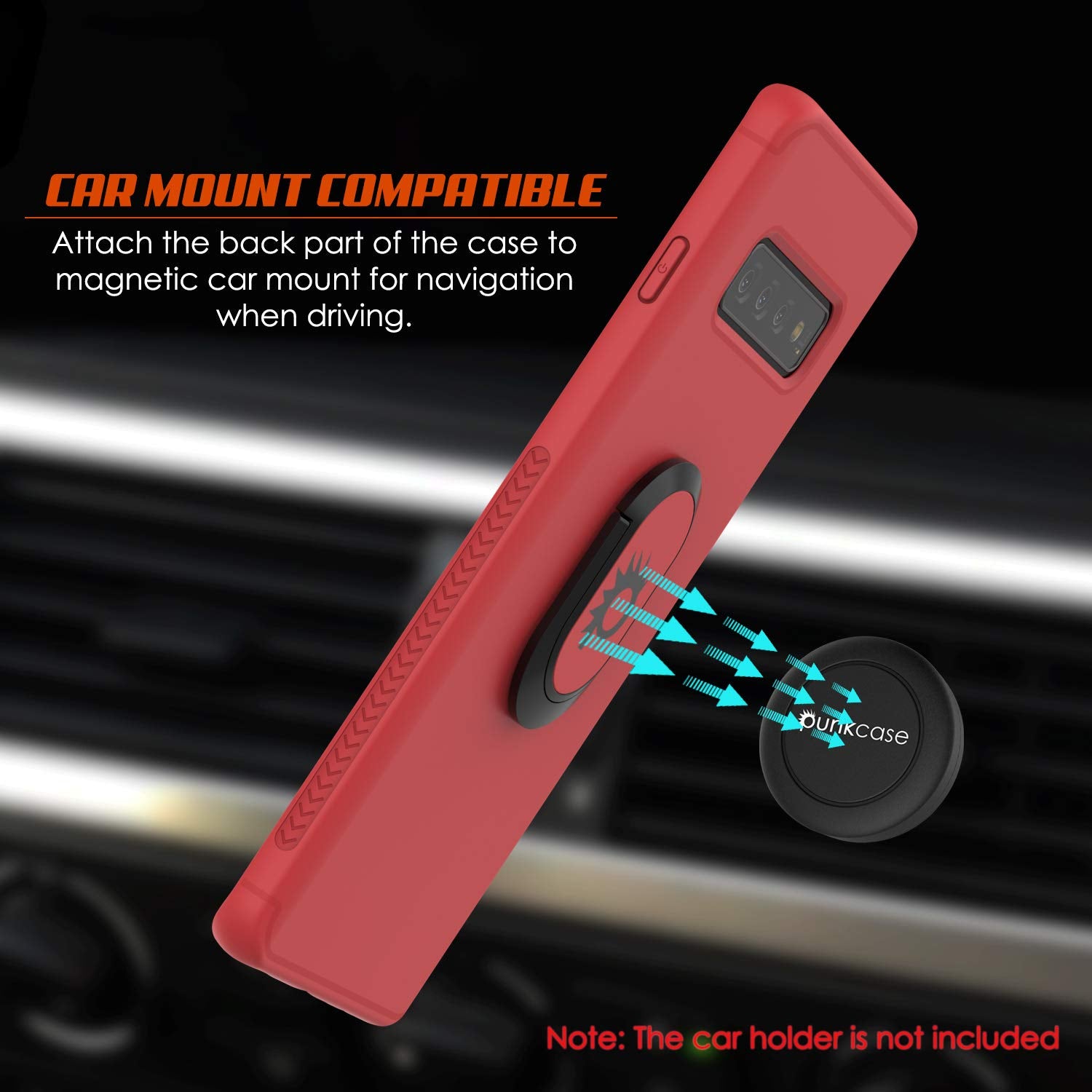 Galaxy S10+ Plus, Punkcase Magnetix Protective TPU Cover W/ Kickstand, Sceen Protector[Red]