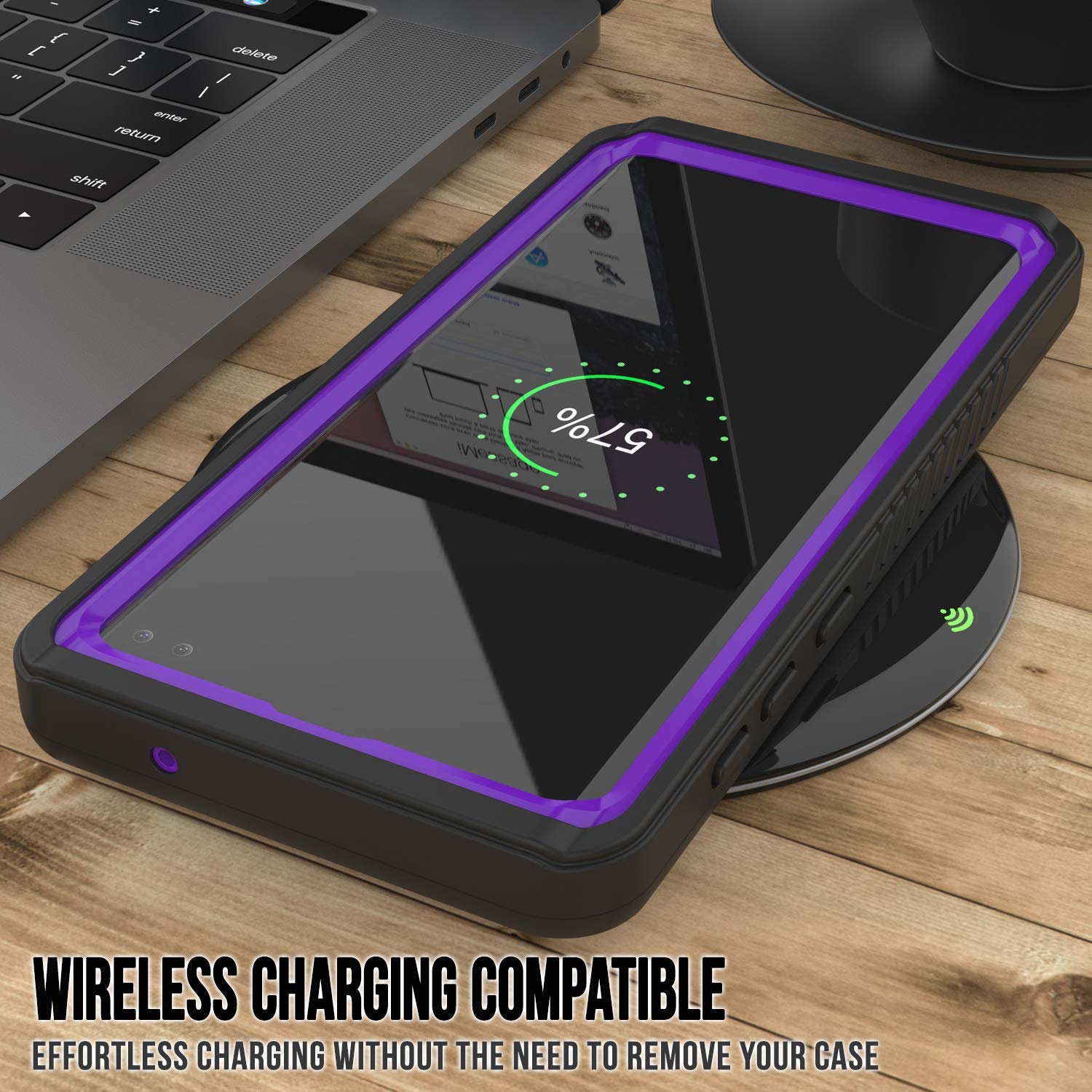 Galaxy S10+ Plus Water/Shockproof Slim Screen Protector Case [Purple]