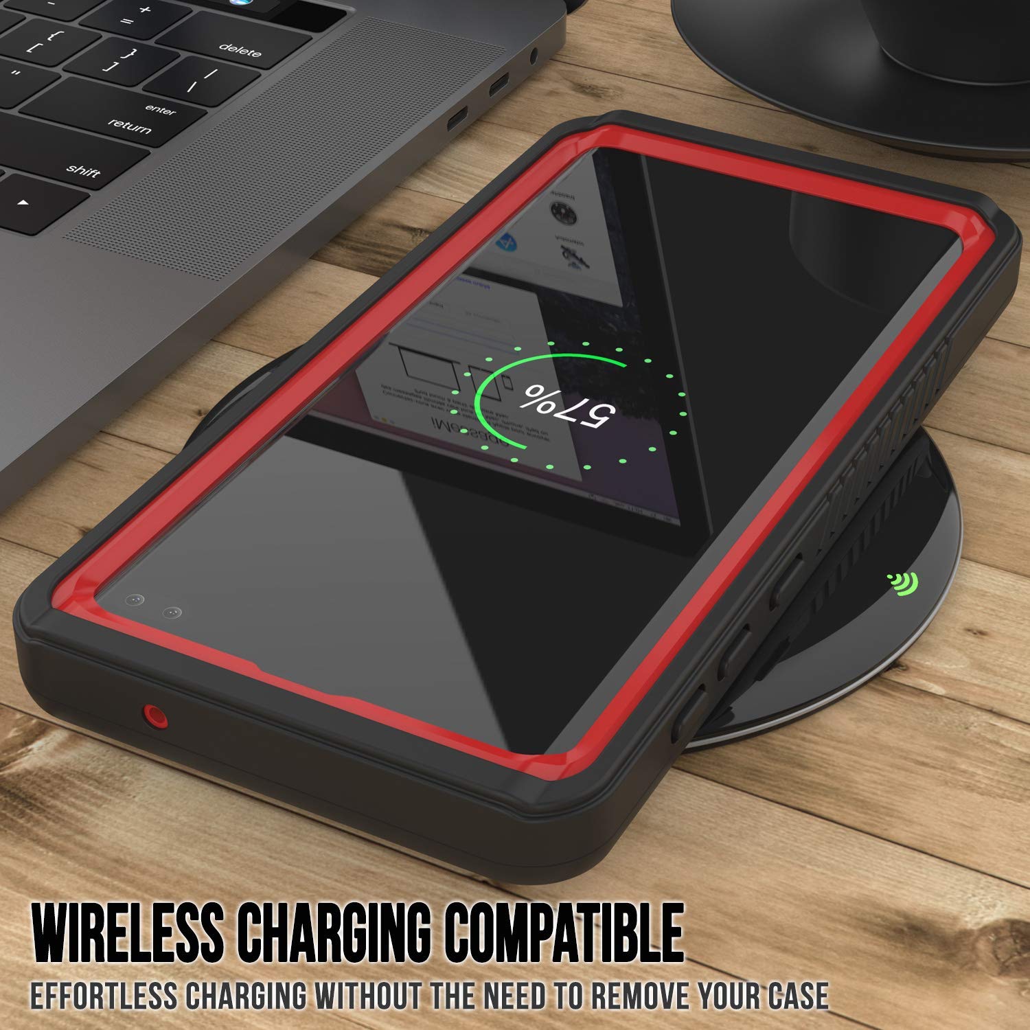 Galaxy S10+ Plus Water/Shock/Snowproof Slim Screen Protector Case [Red]