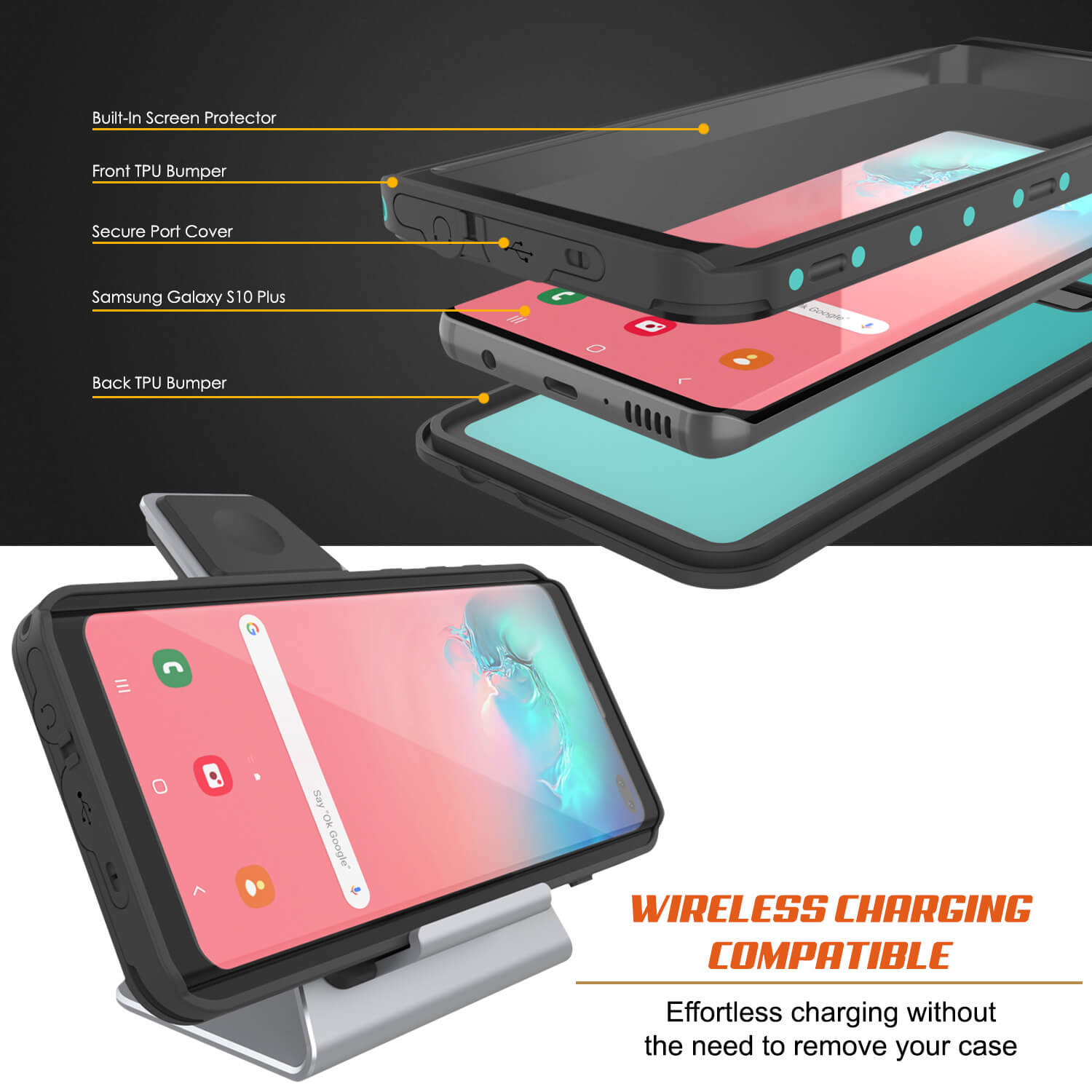 Galaxy S10e Waterproof Case PunkCase StudStar Teal Thin 6.6ft Underwater IP68 Shock/Snow Proof