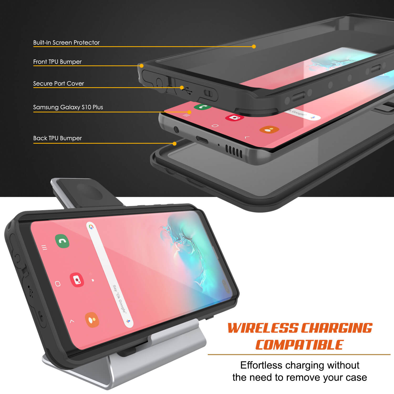 Galaxy S10e Waterproof Case PunkCase StudStar Clear Thin 6.6ft Underwater IP68 Shock/Snow Proof