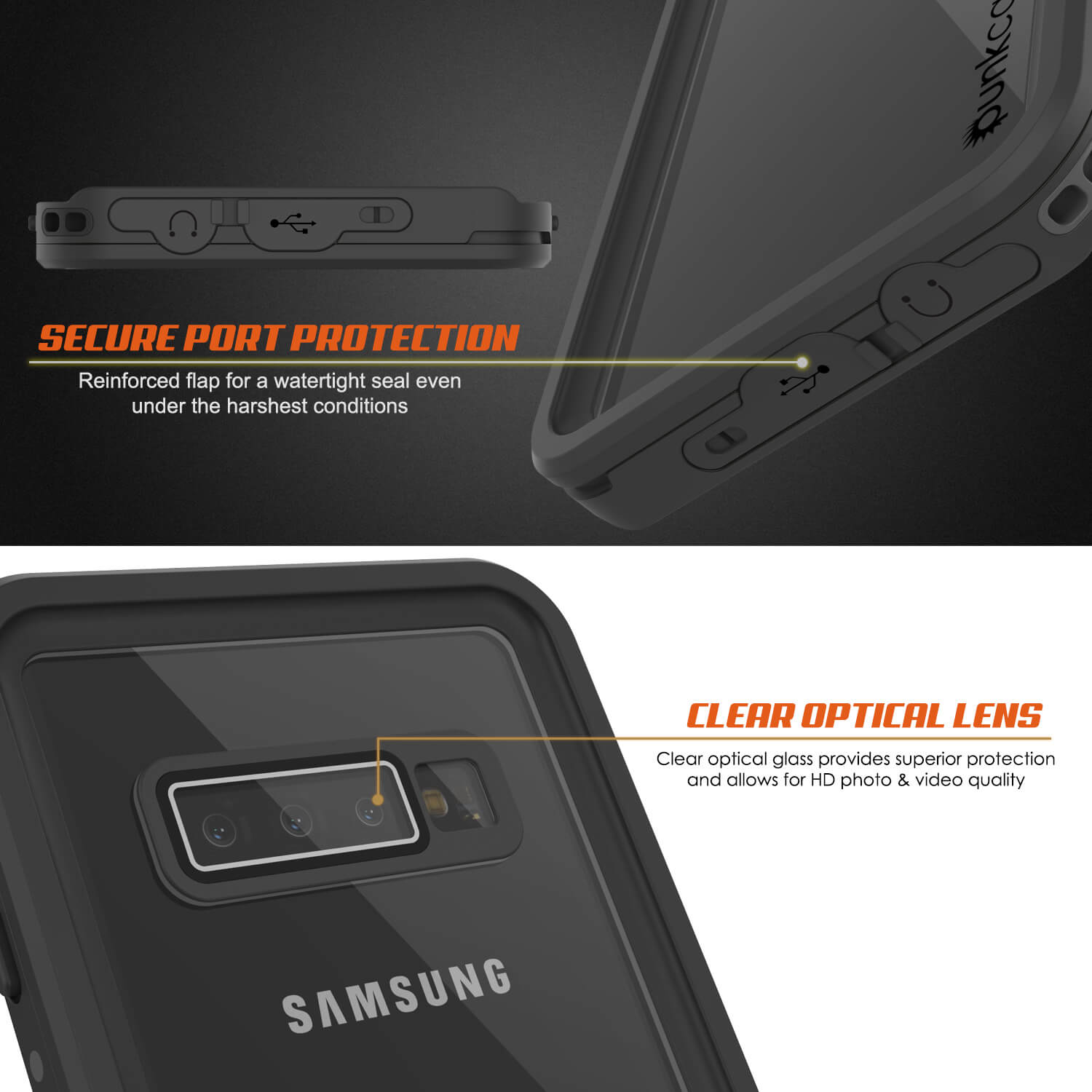 Galaxy S10e Waterproof Case PunkCase StudStar Clear Thin 6.6ft Underwater IP68 Shock/Snow Proof