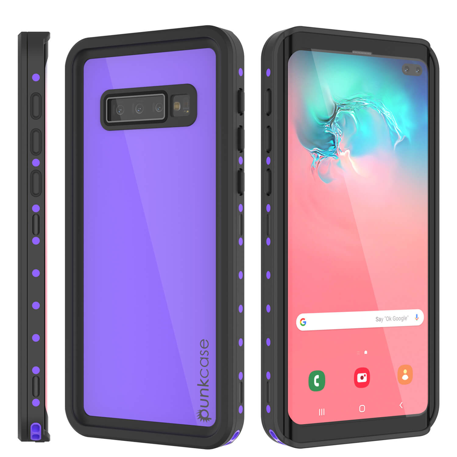 Galaxy S10e Waterproof Case PunkCase StudStar Purple Thin 6.6ft Underwater IP68 Shock/Snow Proof
