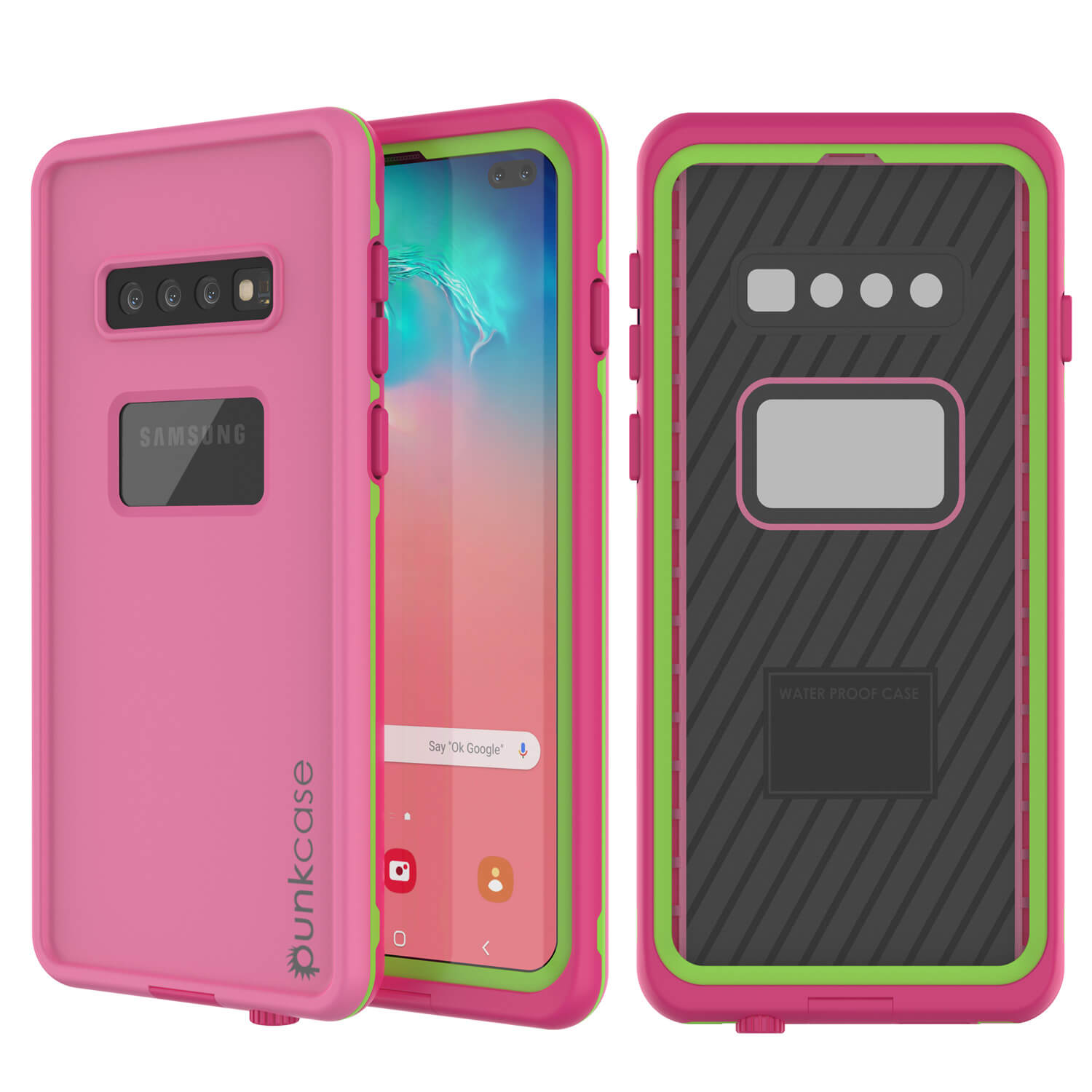 Punkcase S10+ Plus Waterproof Case [Aqua Series] Armor Cover [Pink]